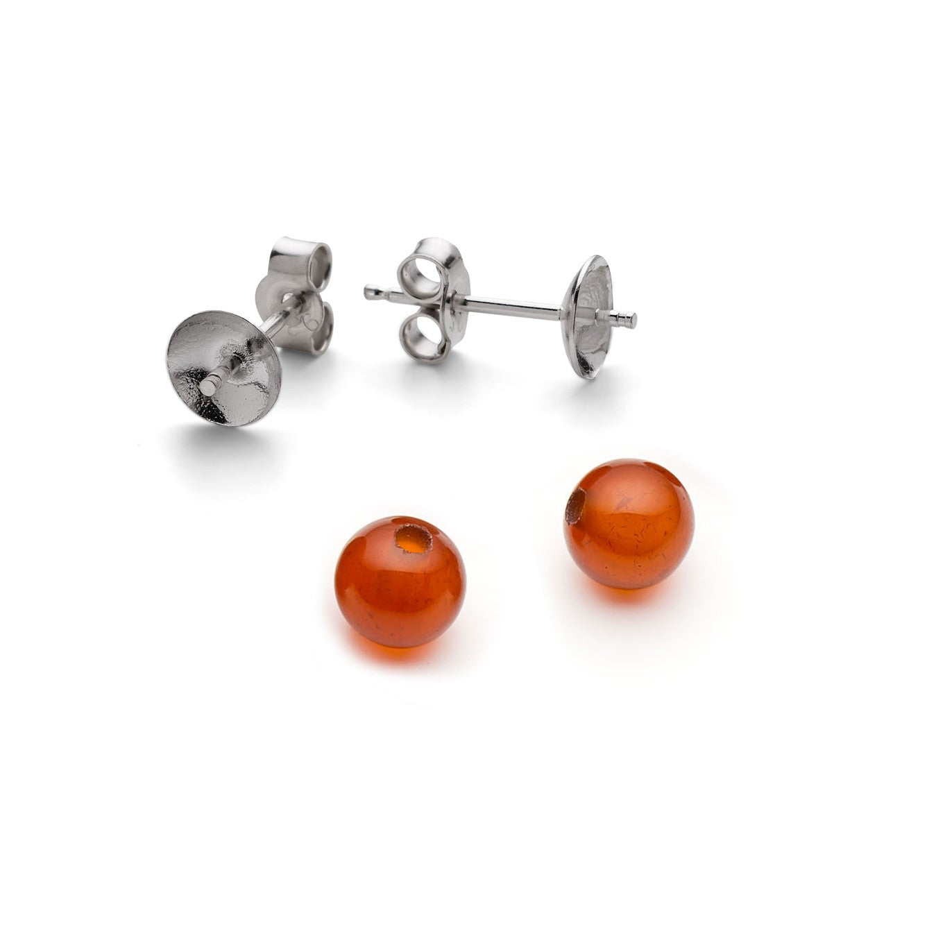 How To Set Earstuds For Half Drilled Beads