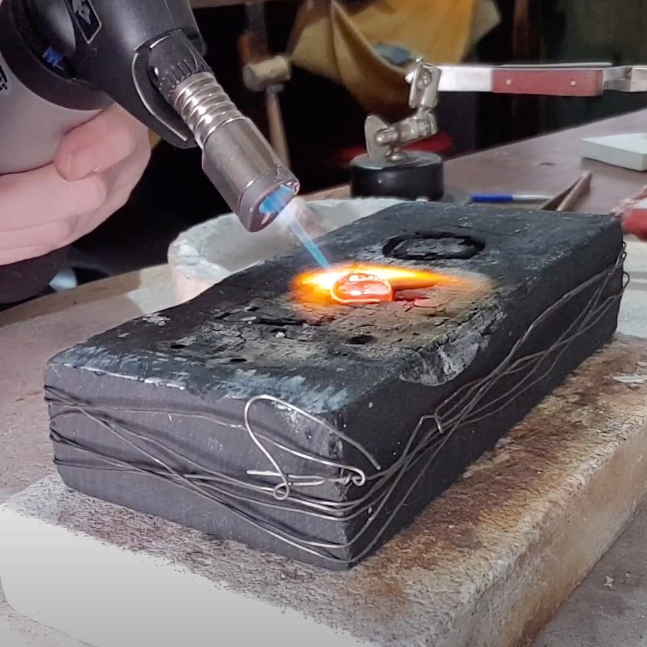 Using A Charcoal Block For Jewellery Making