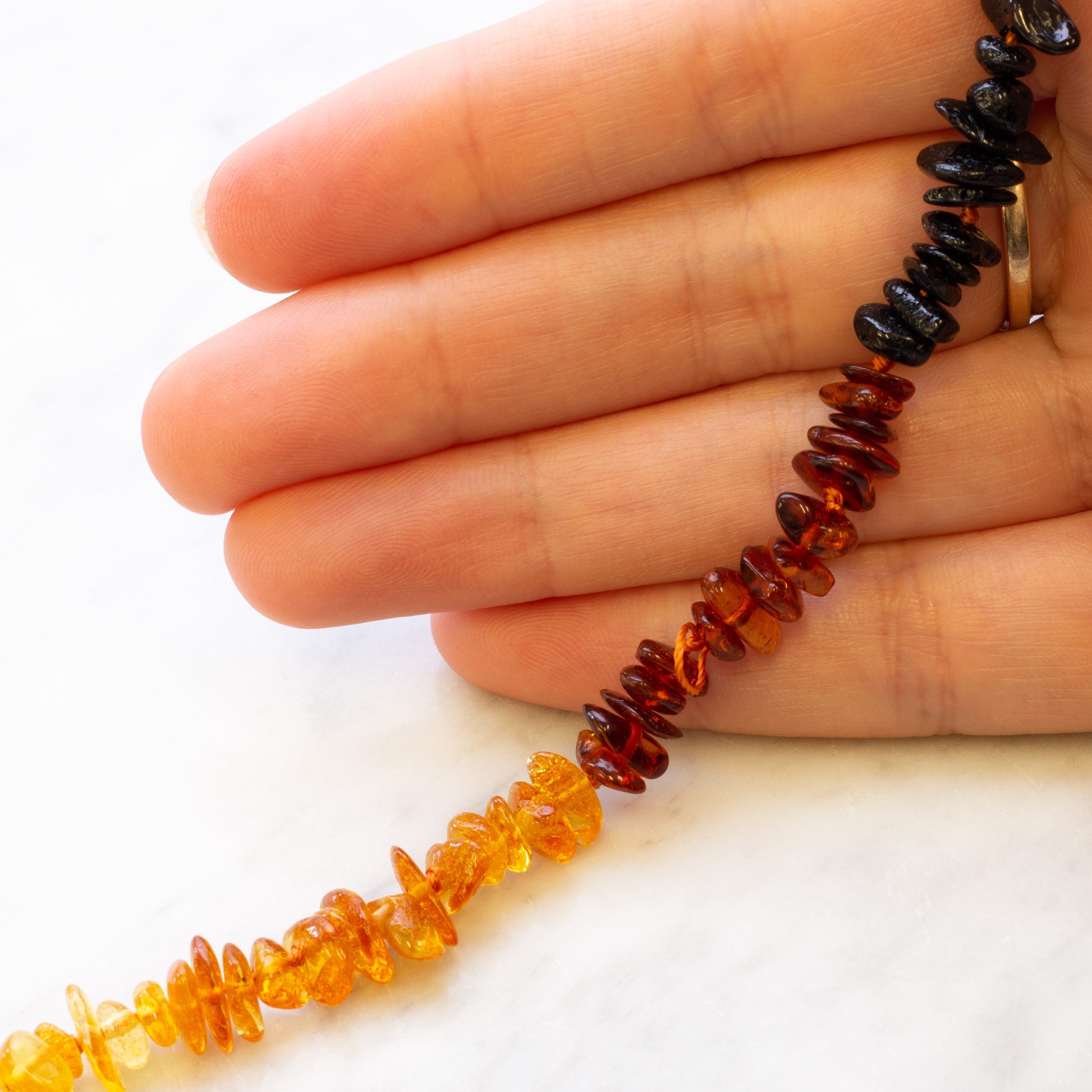 Ready To Wear Natural Baltic Amber Chip Bead Necklaces Ombre