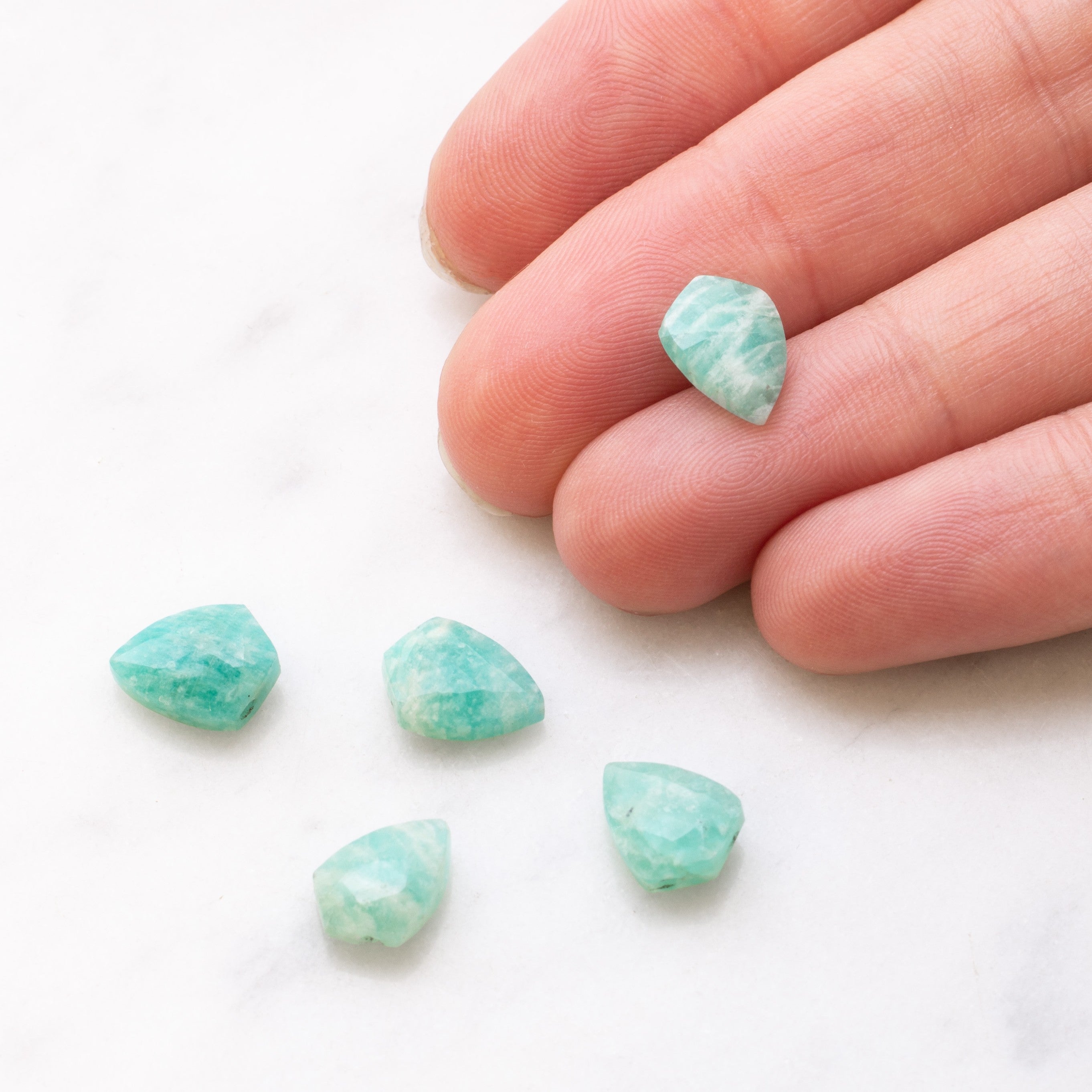 Amazonite Faceted Shield Shaped Beads Approx 10.5x7.5mm