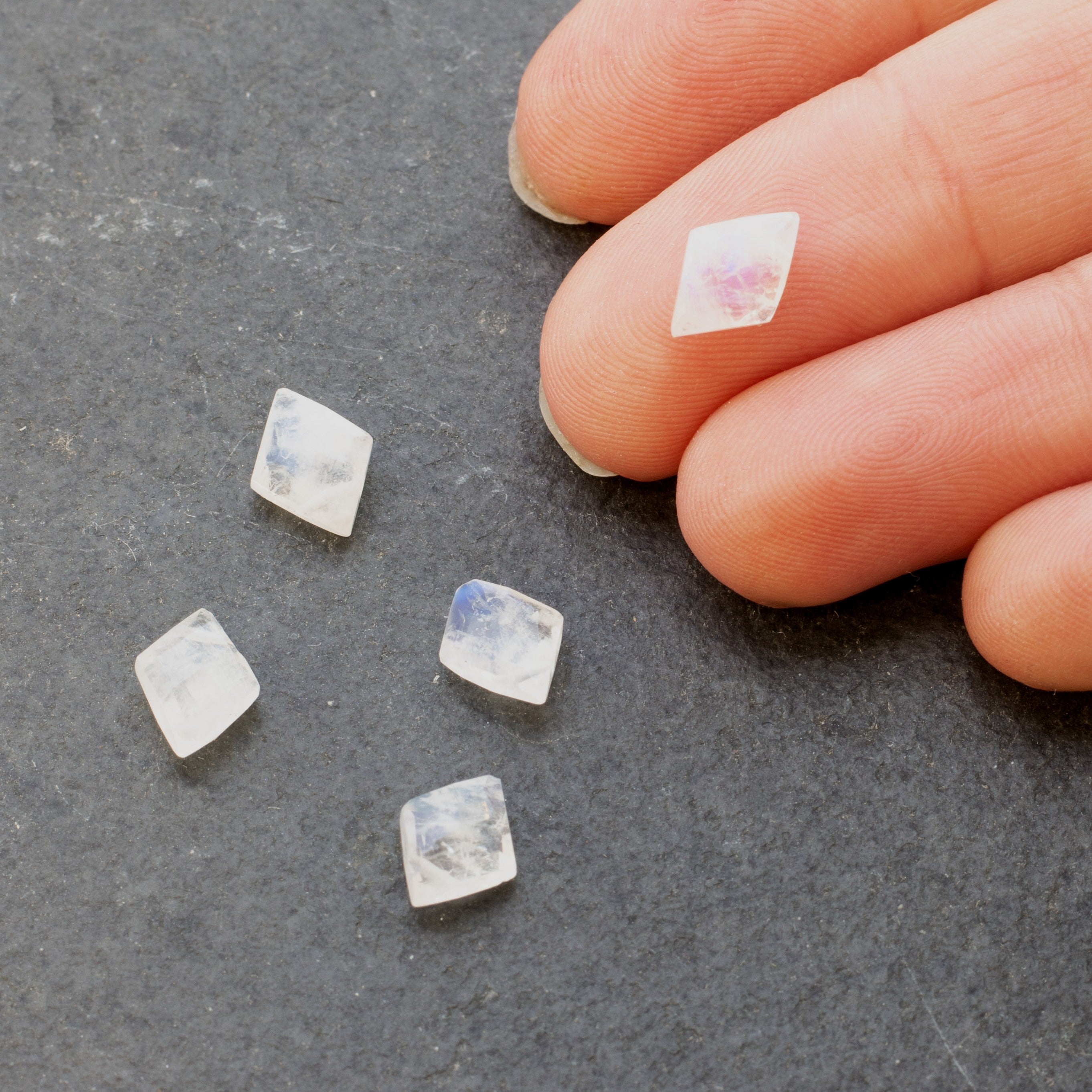 Rainbow Moonstone Faceted Diamond Shaped Beads Approx 10x7mm