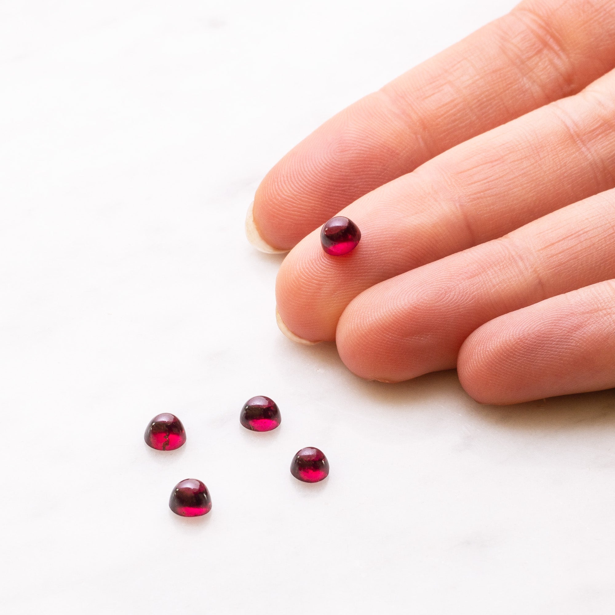 Garnet Bullet Shaped Cabochon Approx 5mm