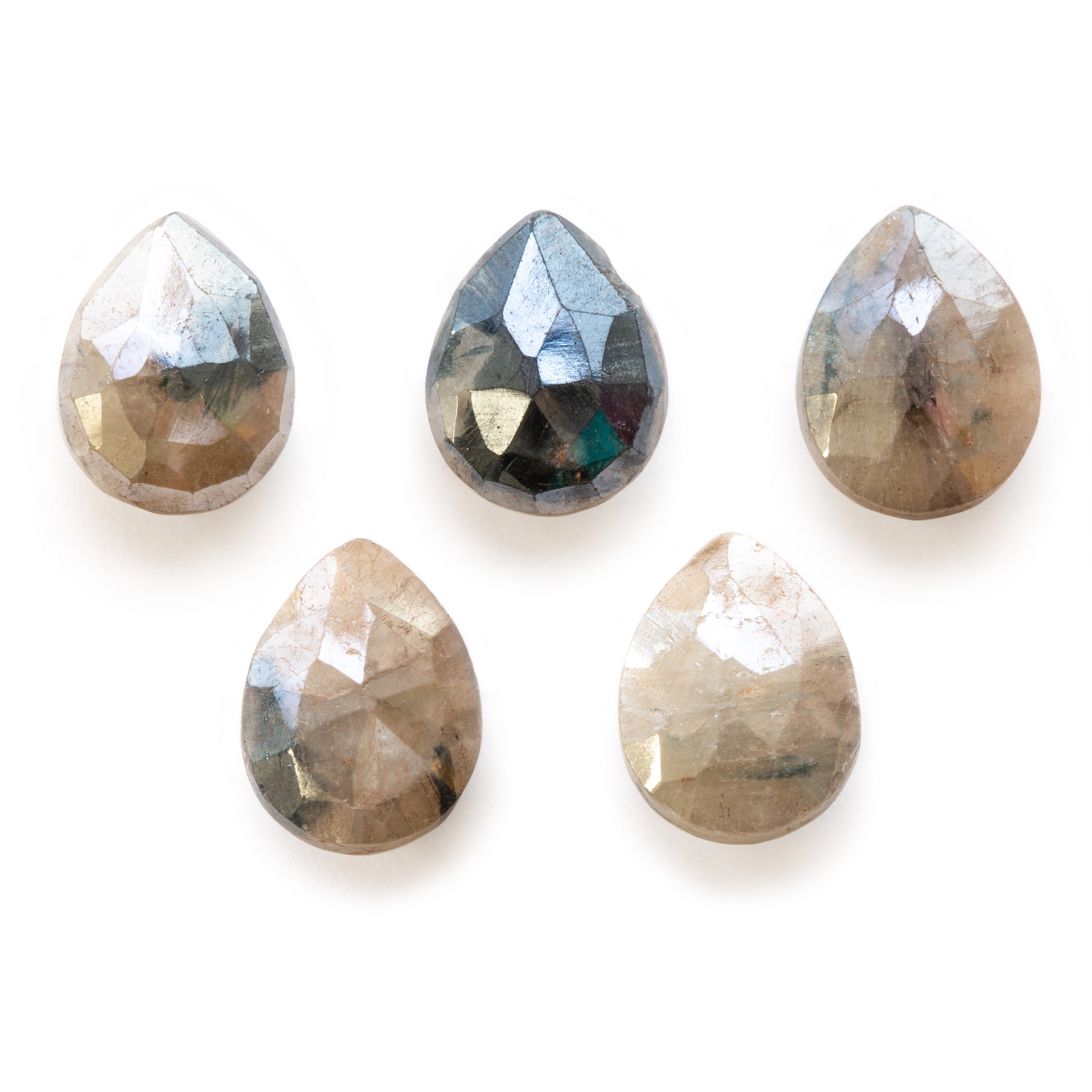Mystic Coated Quartz Faceted Teardrop Briolette Beads Approx 9mm