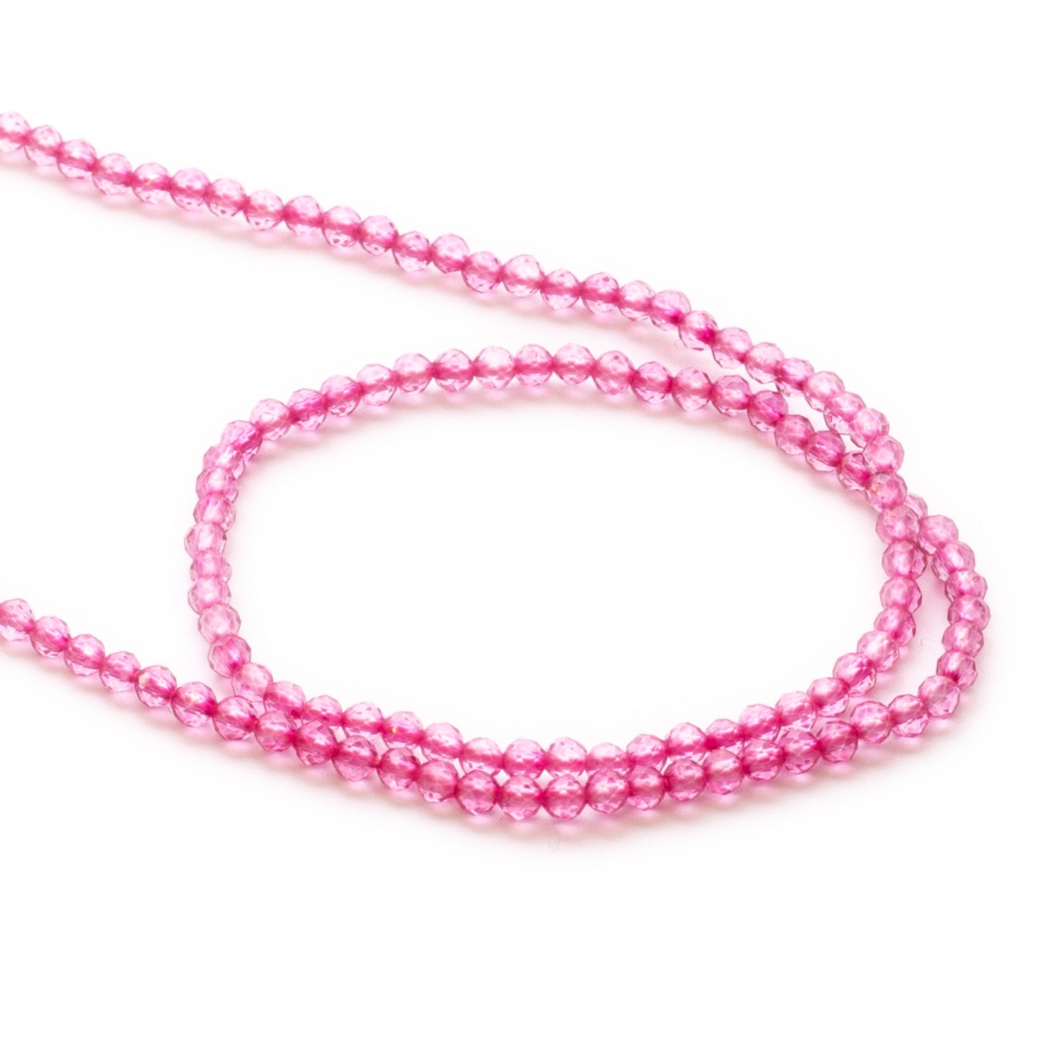 Pink Quartz Micro Faceted Round Beads Approx 1.5mm