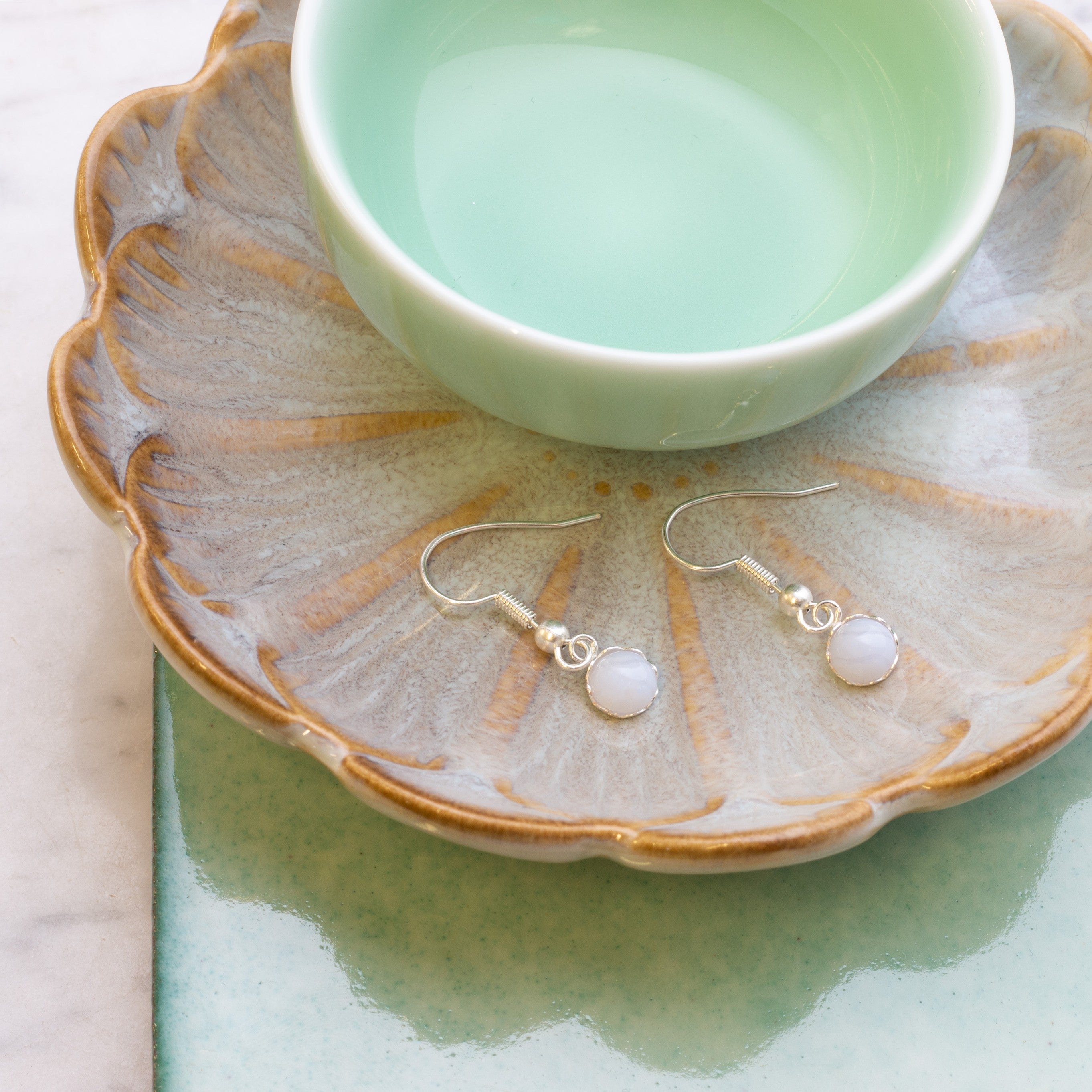 Sterling Silver Petal Edge Pendant Settings For Cabochon Stones