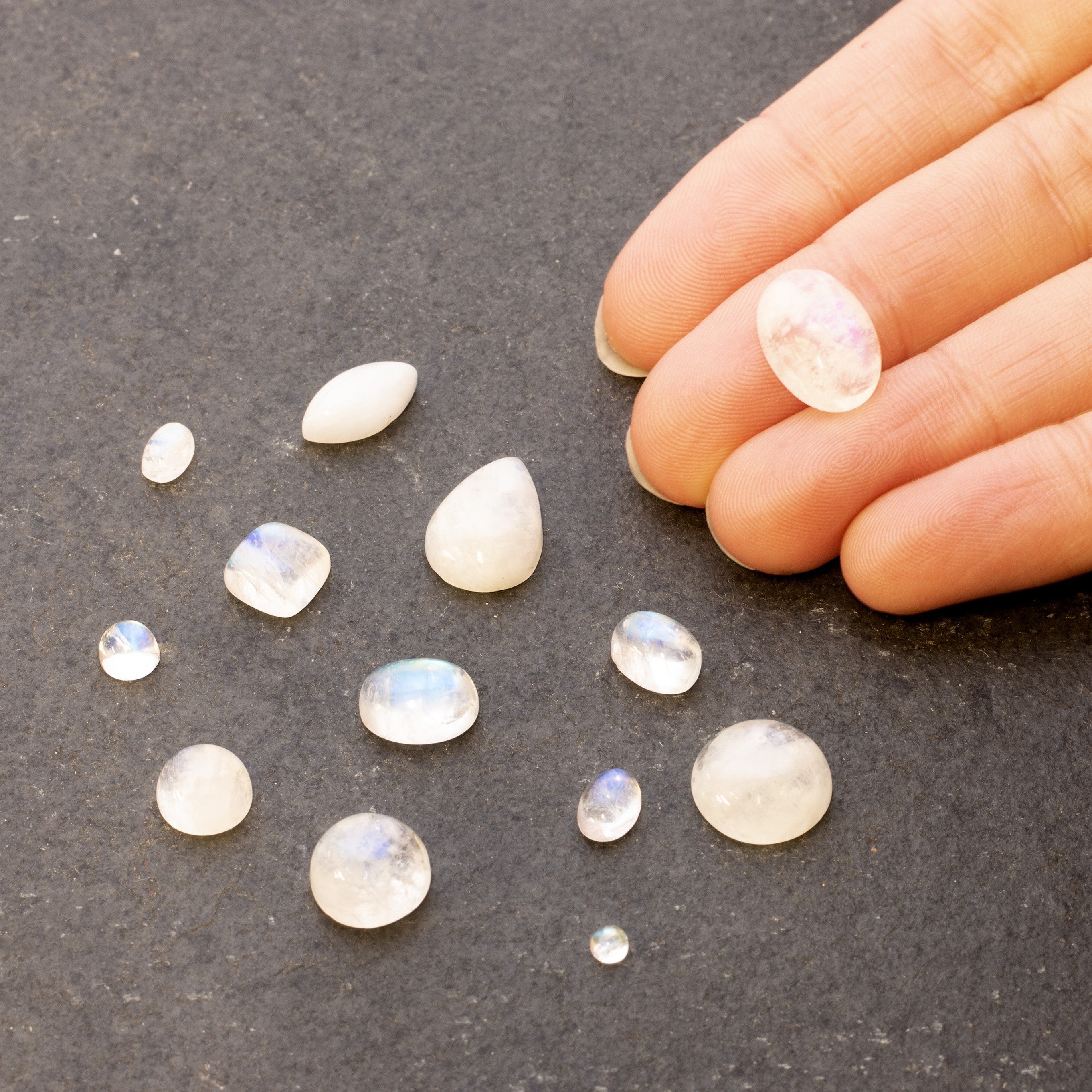 Rainbow Moonstone Cabochons