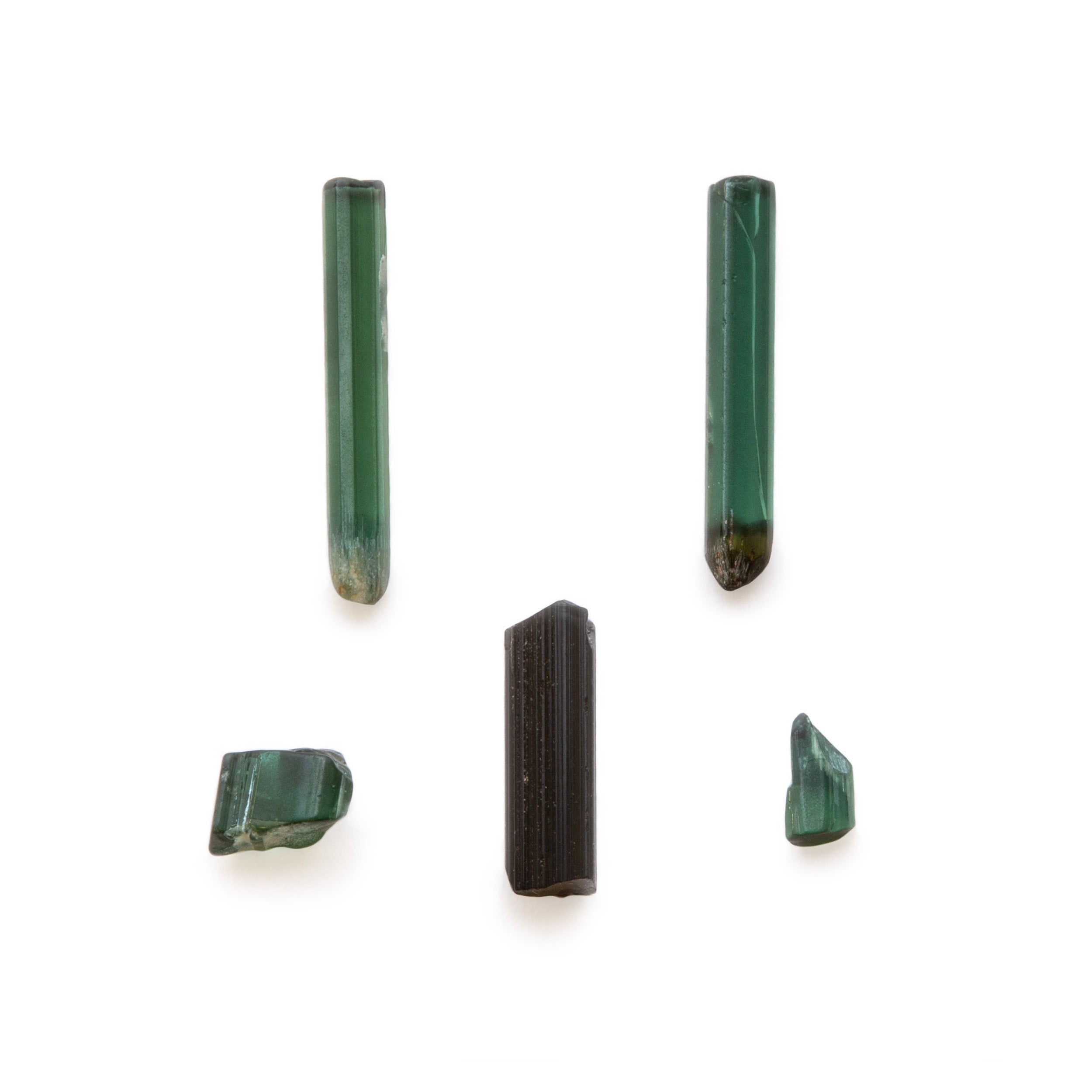 Rough Green Tourmaline Natural Crystals Undrilled