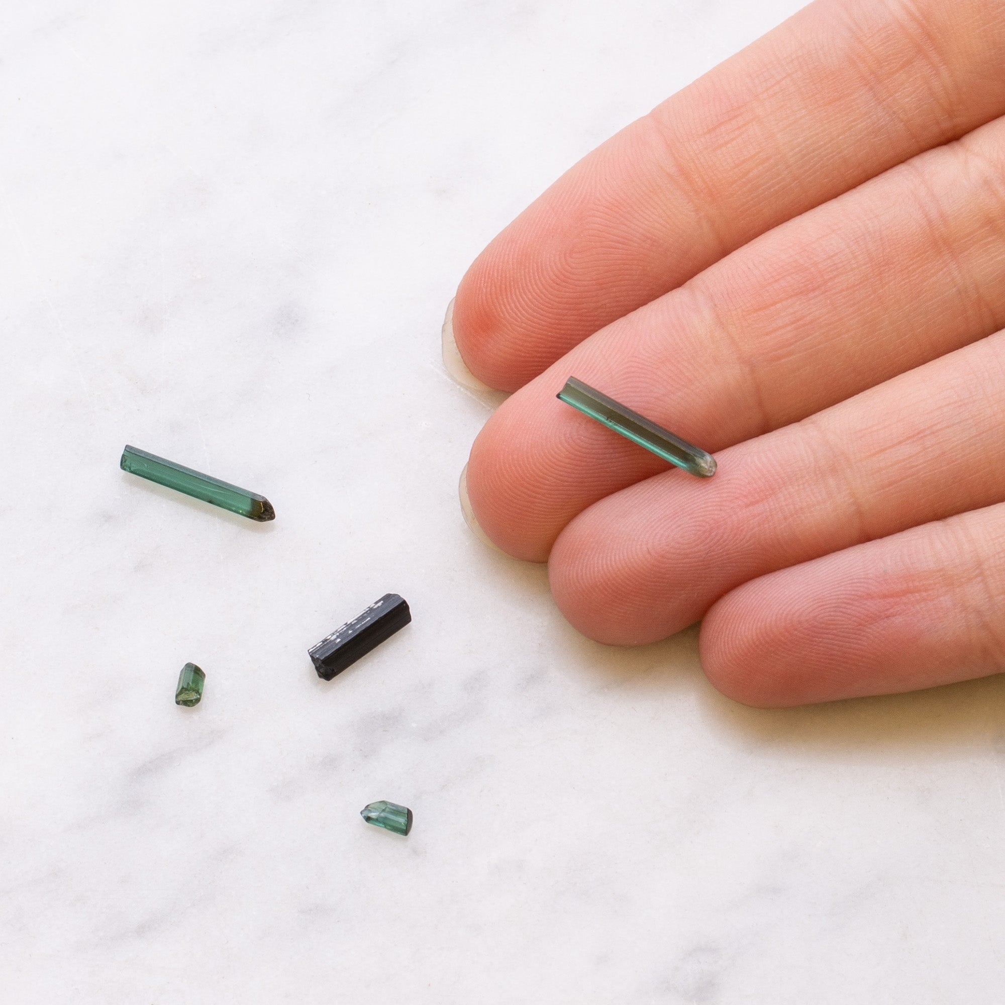 Rough Green Tourmaline Natural Crystals Undrilled