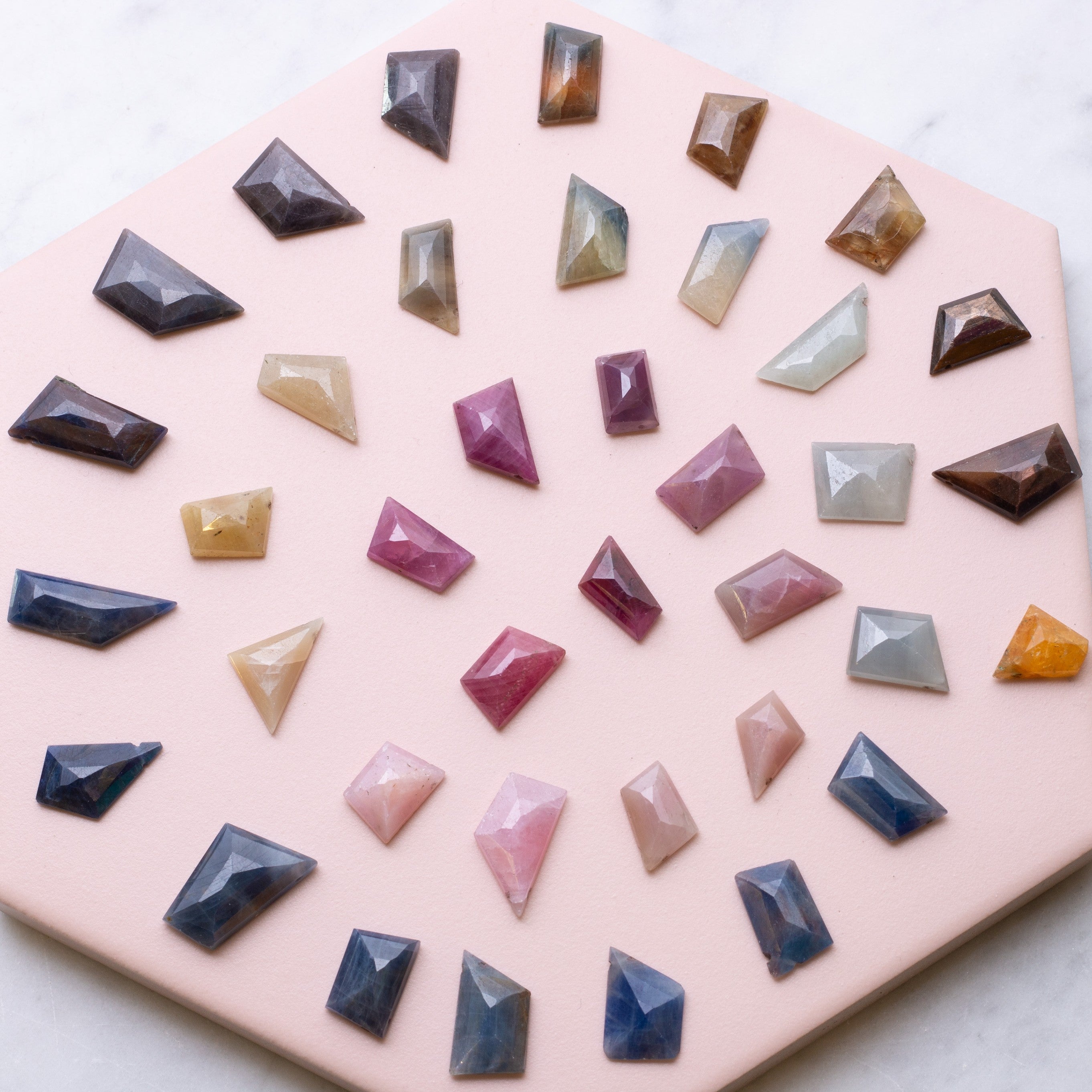 Sapphire Freeform Faceted Slice Beads Approx 10mm