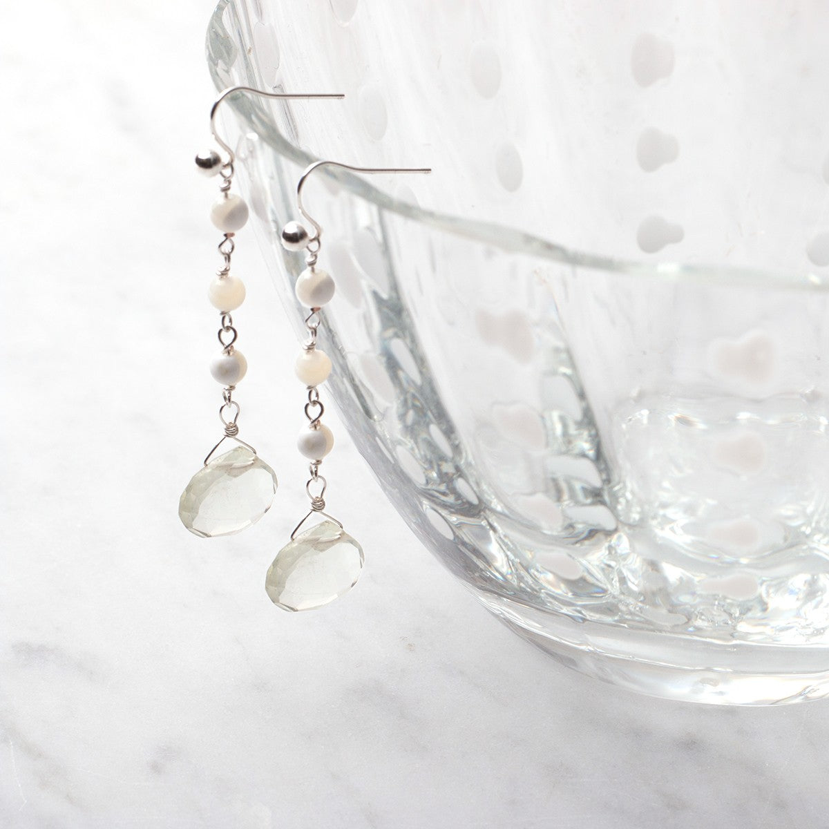 Green Amethyst Faceted Heart Briolette Beads Approx 10mm