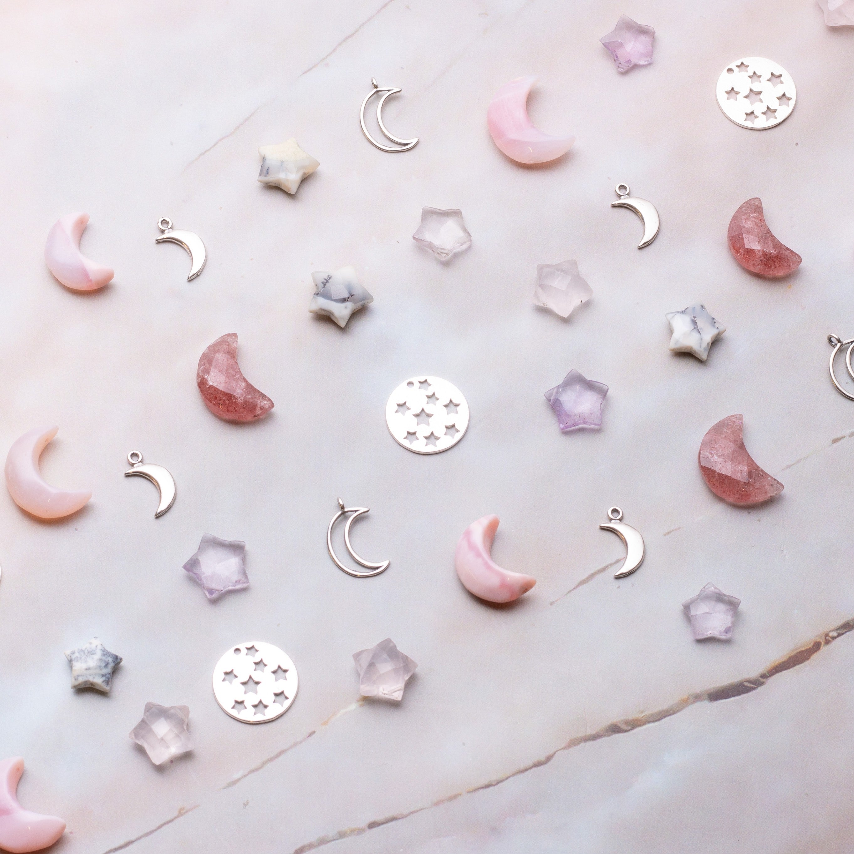 Dendrite Opal Faceted Star Shape Beads Approx 9.5mm