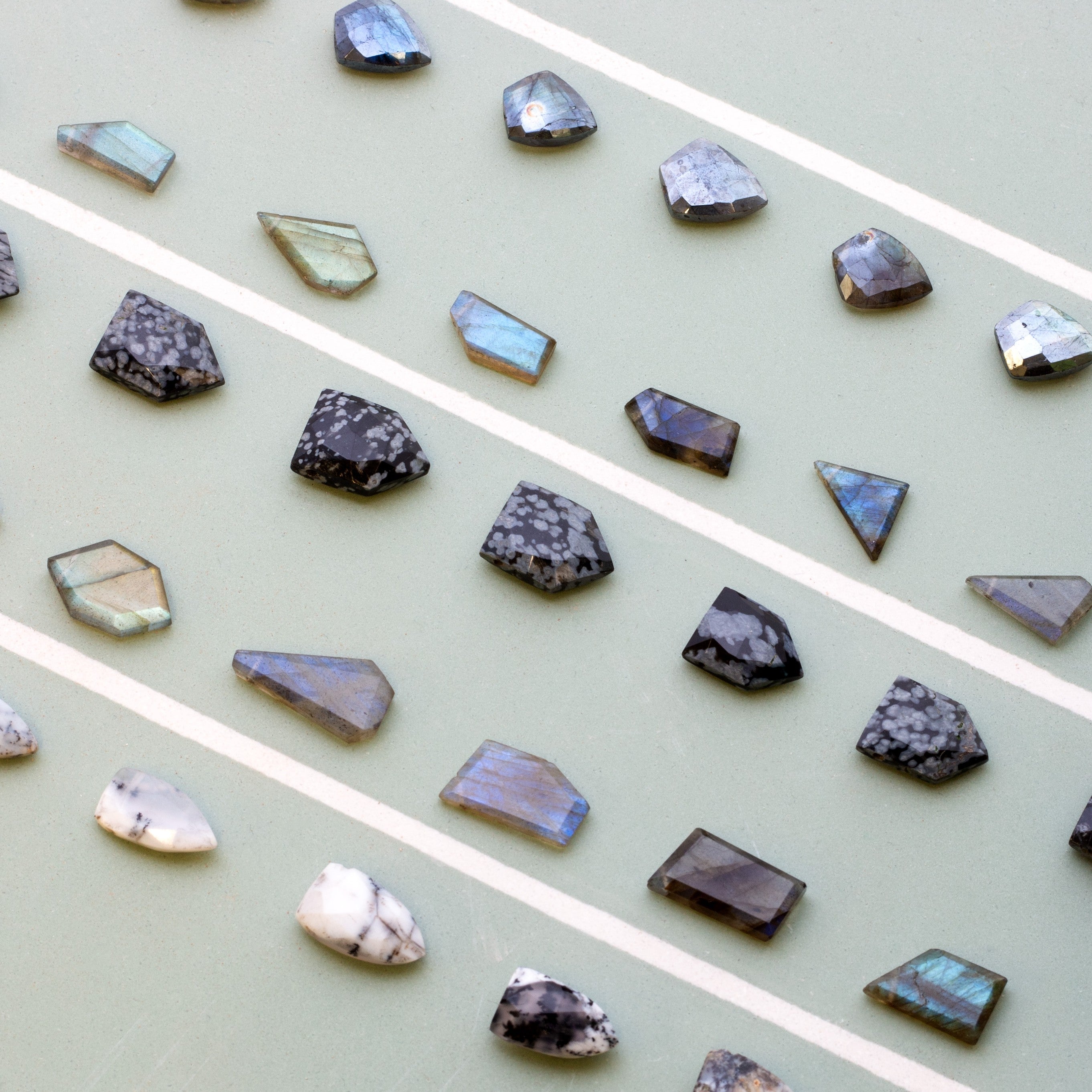 Dendrite Opal Faceted Shield Shaped Beads Approx 7.5mm