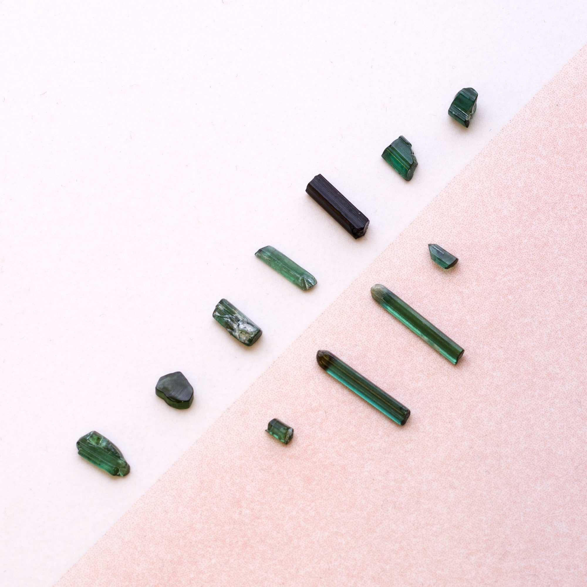 Rough Green Tourmaline Natural Crystals Undrilled