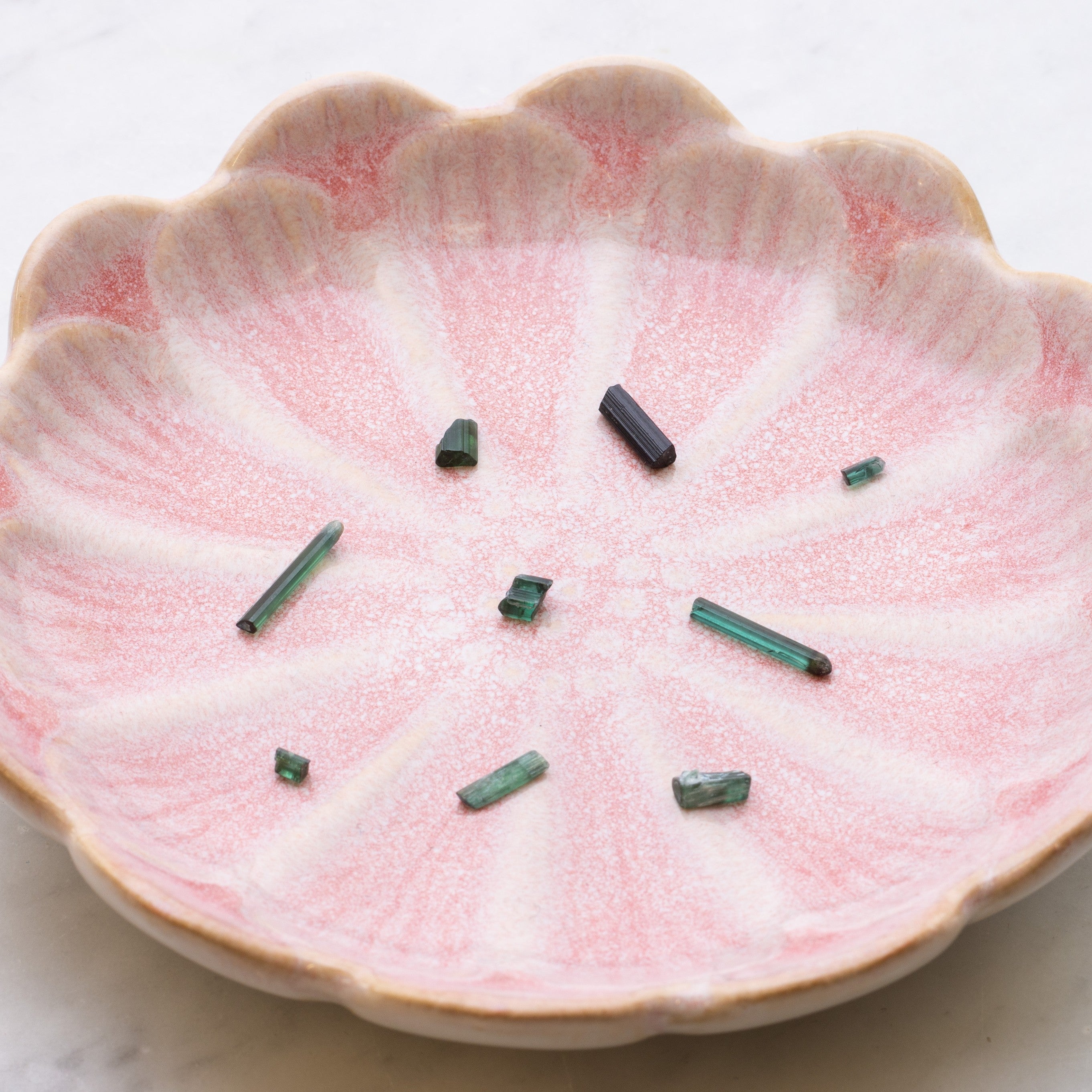 Rough Green Tourmaline Natural Crystals Undrilled