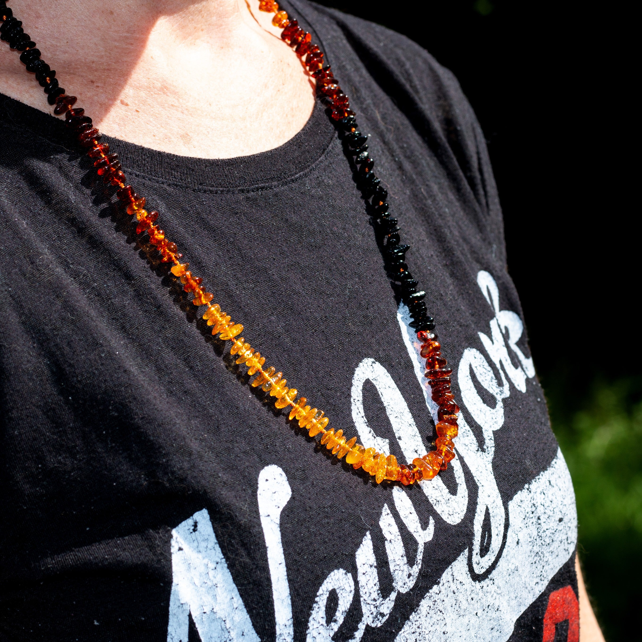 Ready To Wear Natural Baltic Amber Chip Bead Necklaces Ombre
