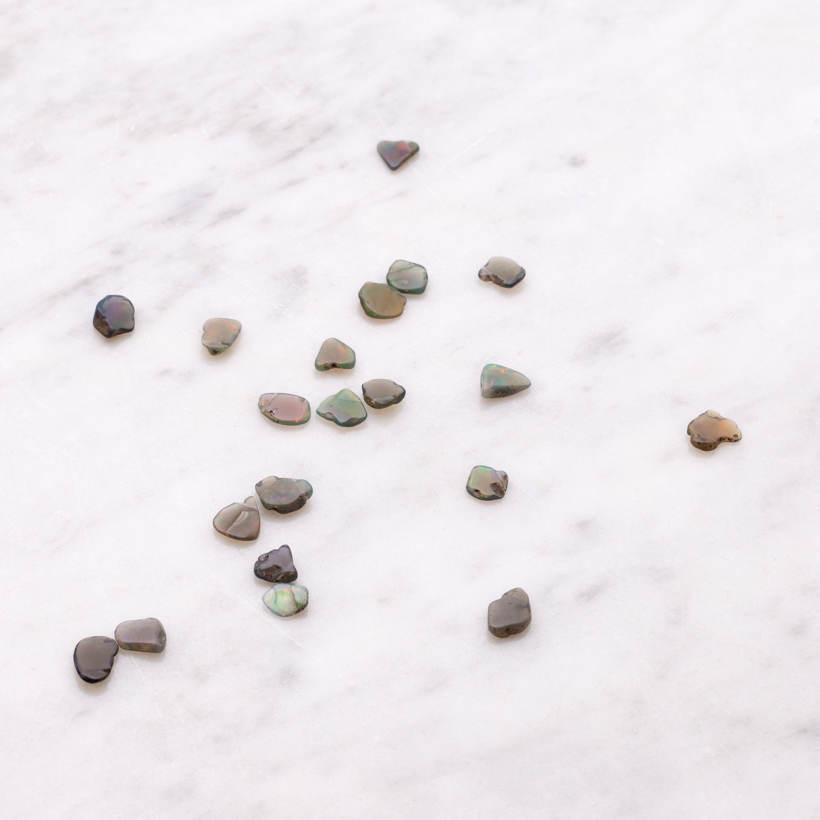 Rough Ethiopian Smoked Black Opal Slice Beads pk10