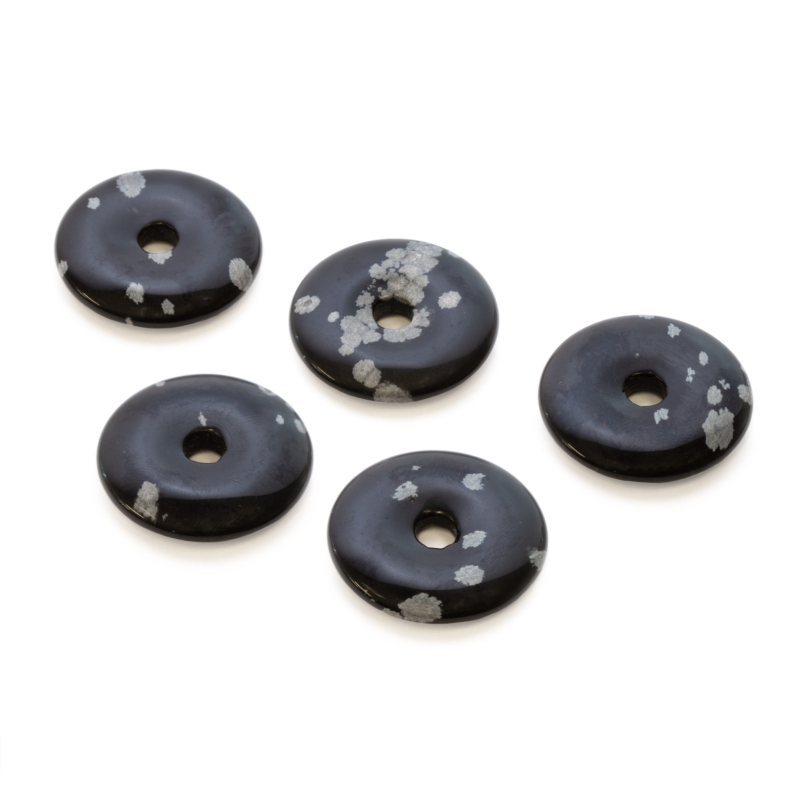 Snowflake Obsidian Gemstone Donut Approx 25mm