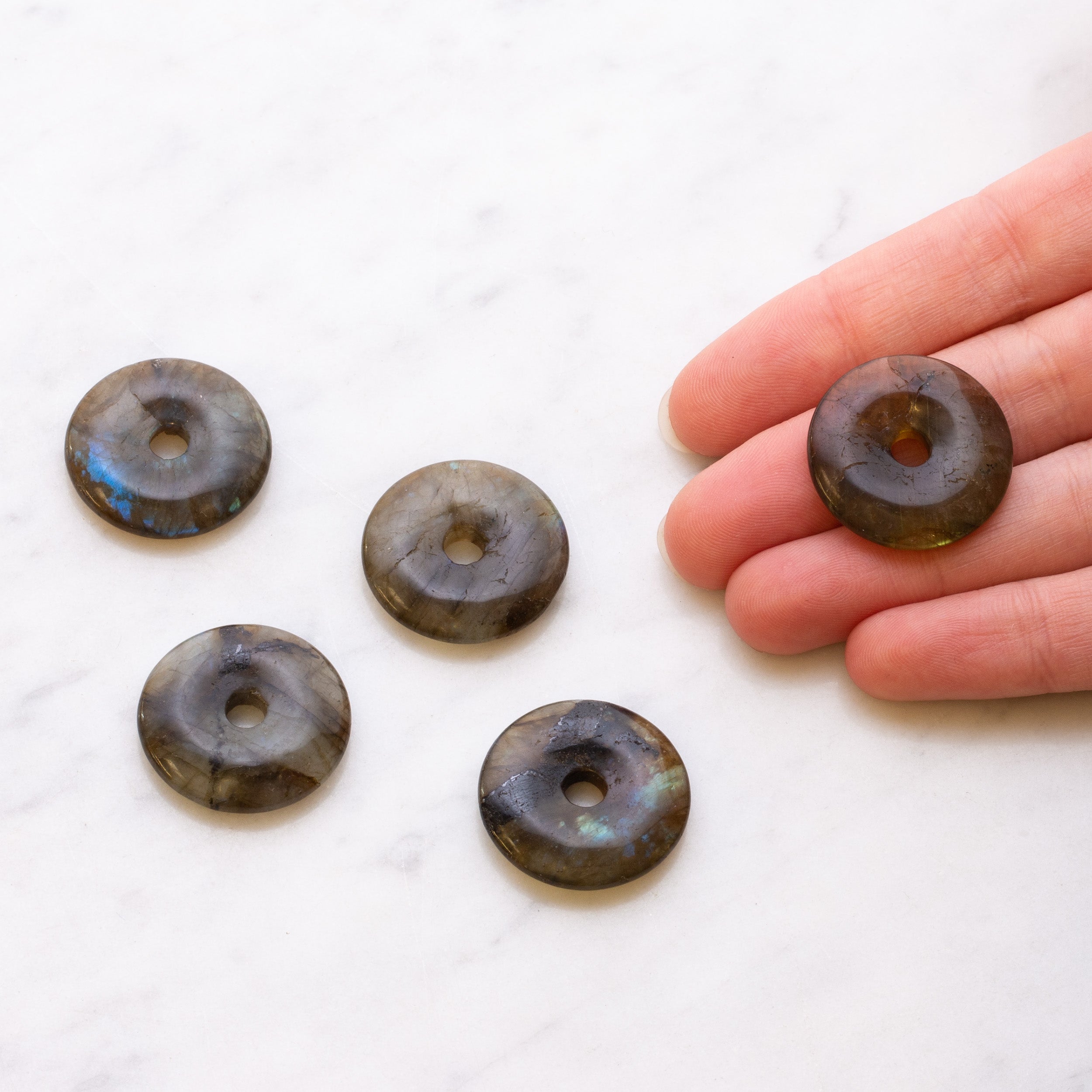 Labradorite Gemstone Donut Approx 25mm