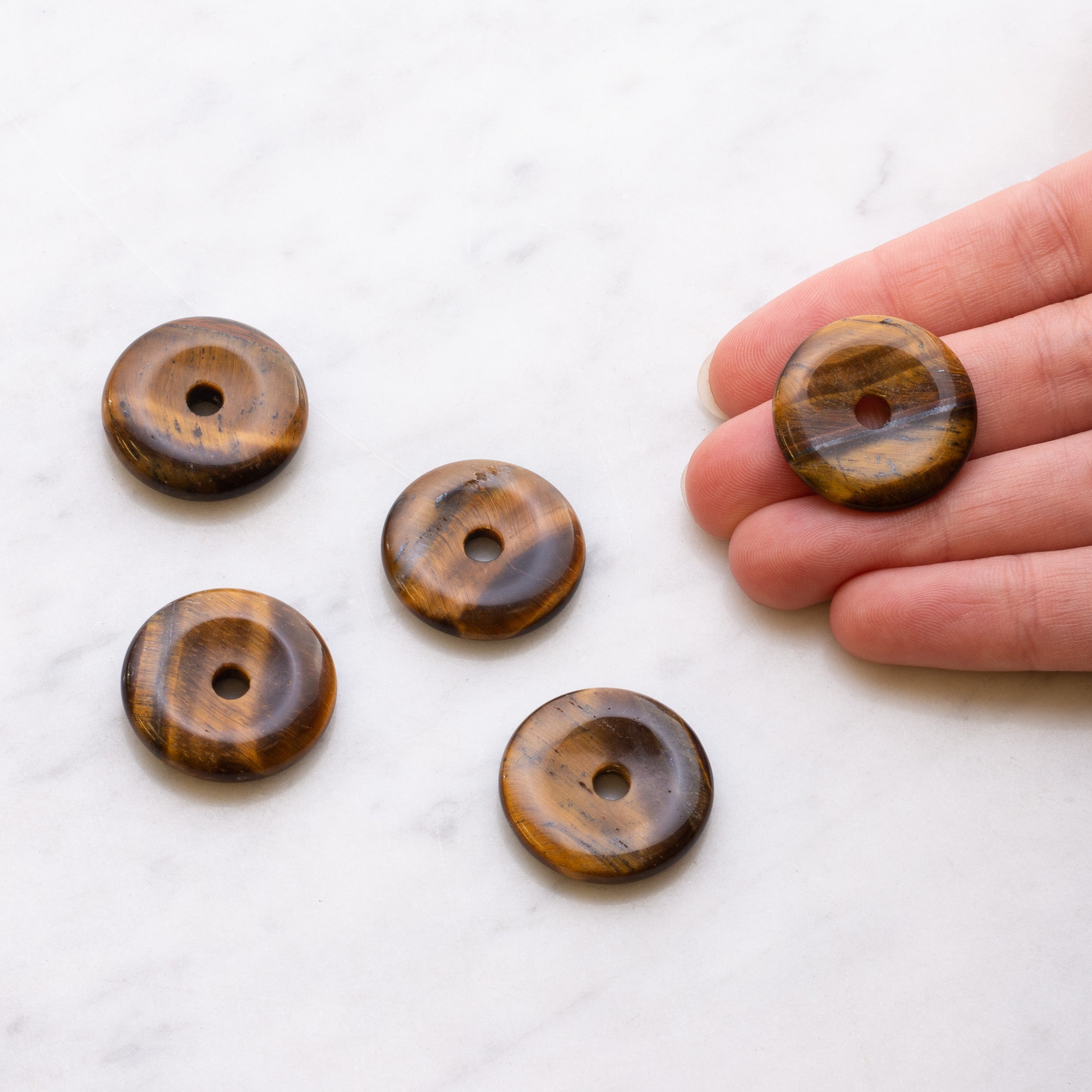 Golden Tiger's Eye Gemstone Donut Approx 24mm