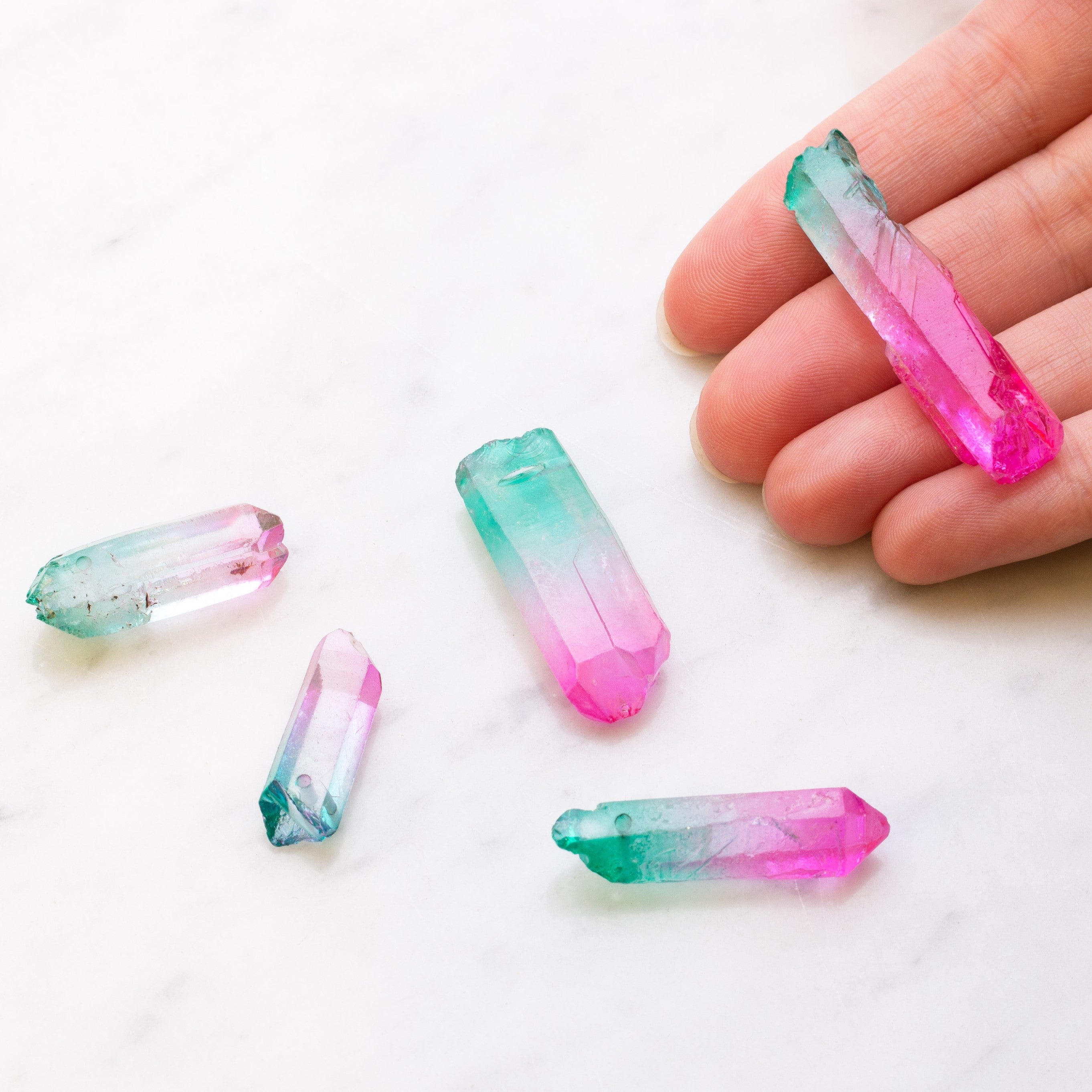 Mystic Neon Watermelon Quartz Points Approx 23mm pk10 Points