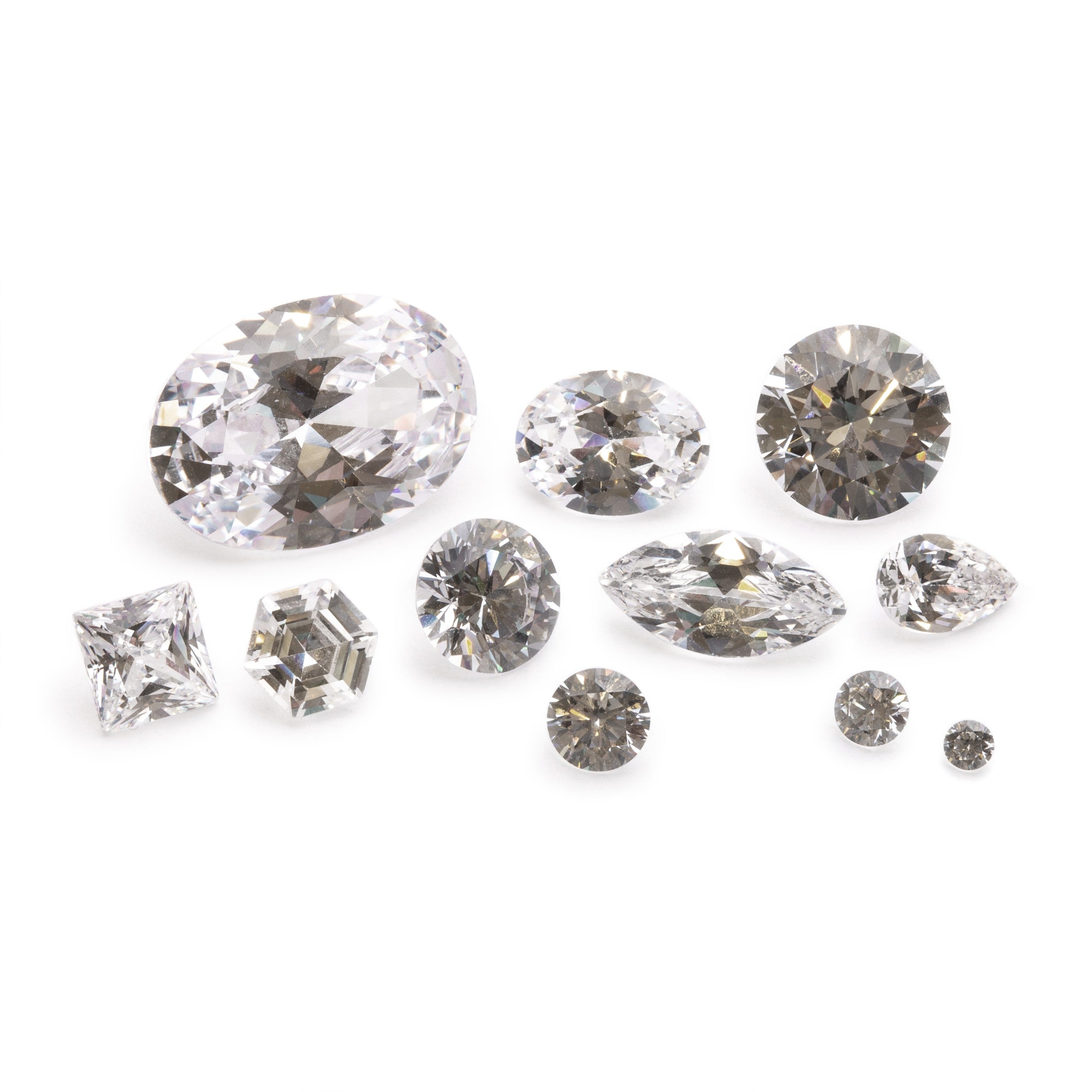 White Cubic Zirconia Faceted Stones
