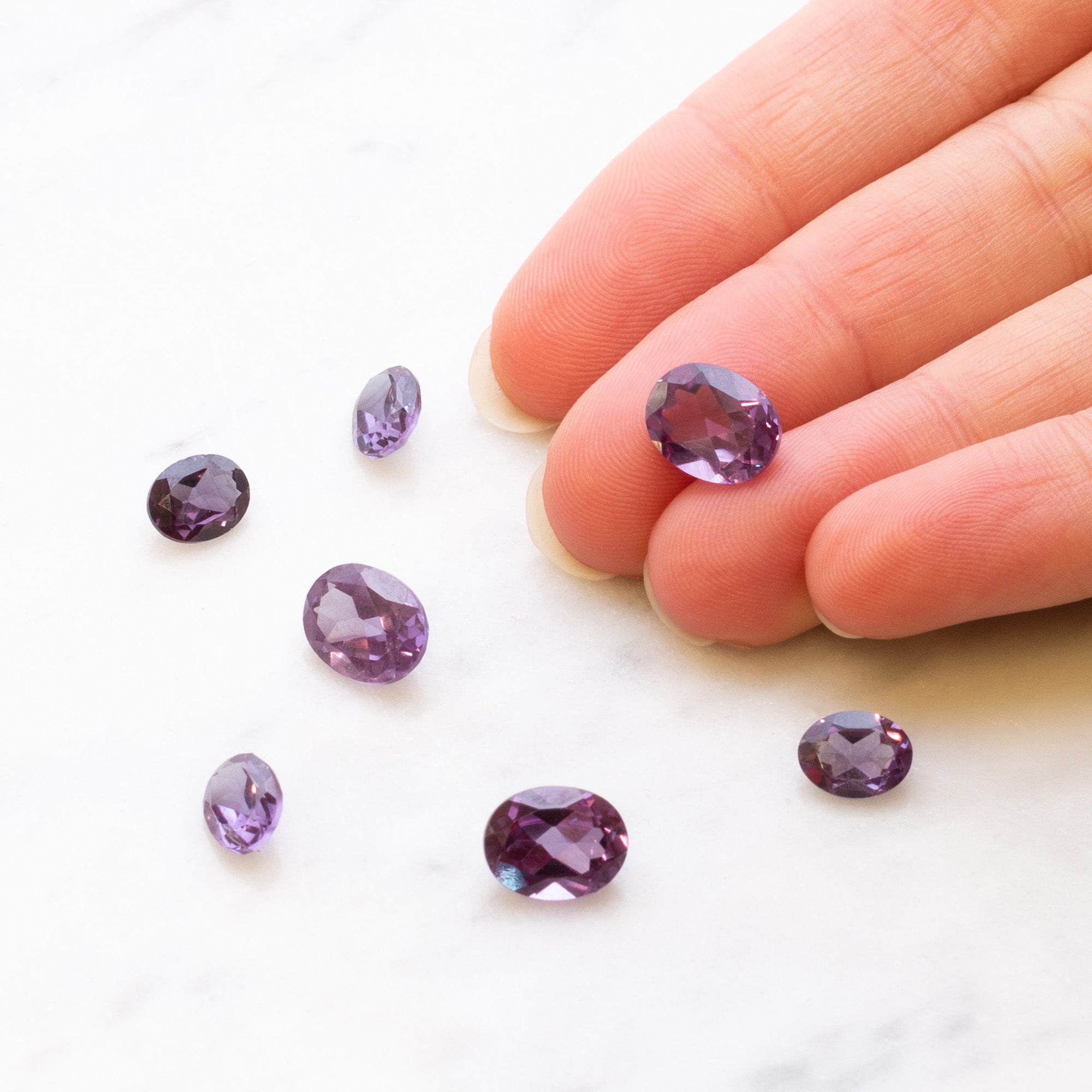 Hydro-Thermal Alexandrite Faceted Stones