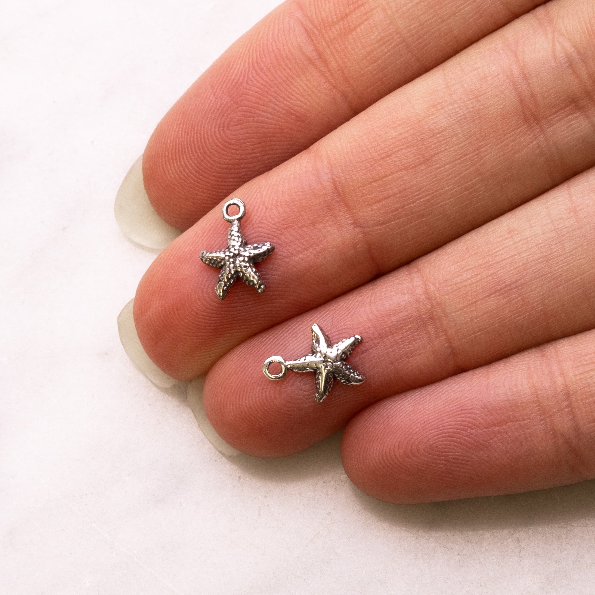 Sterling Silver Textured Starfish Charm