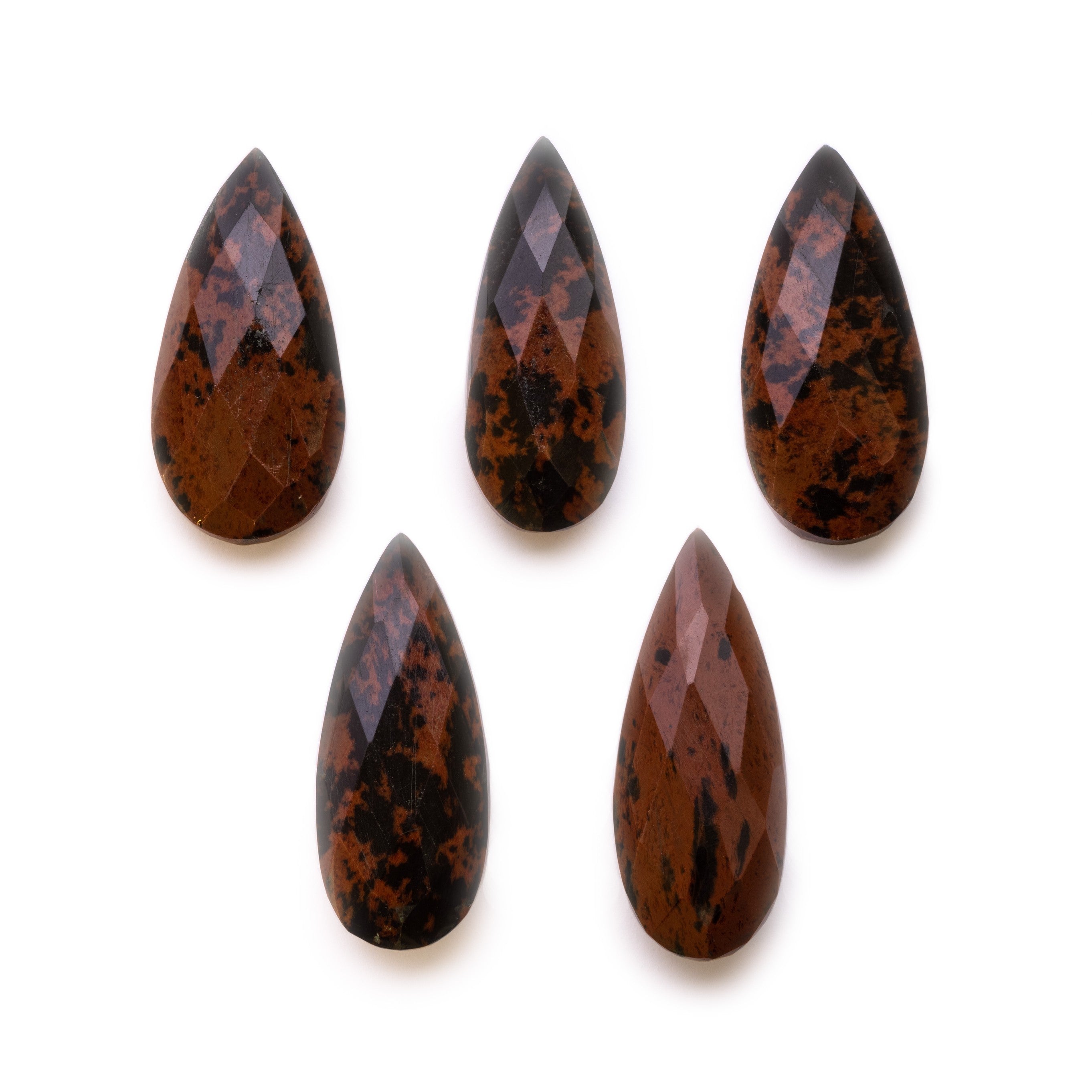 Mahogany Obsidian Faceted Teardrop Focal Beads From Approx 27x12mm