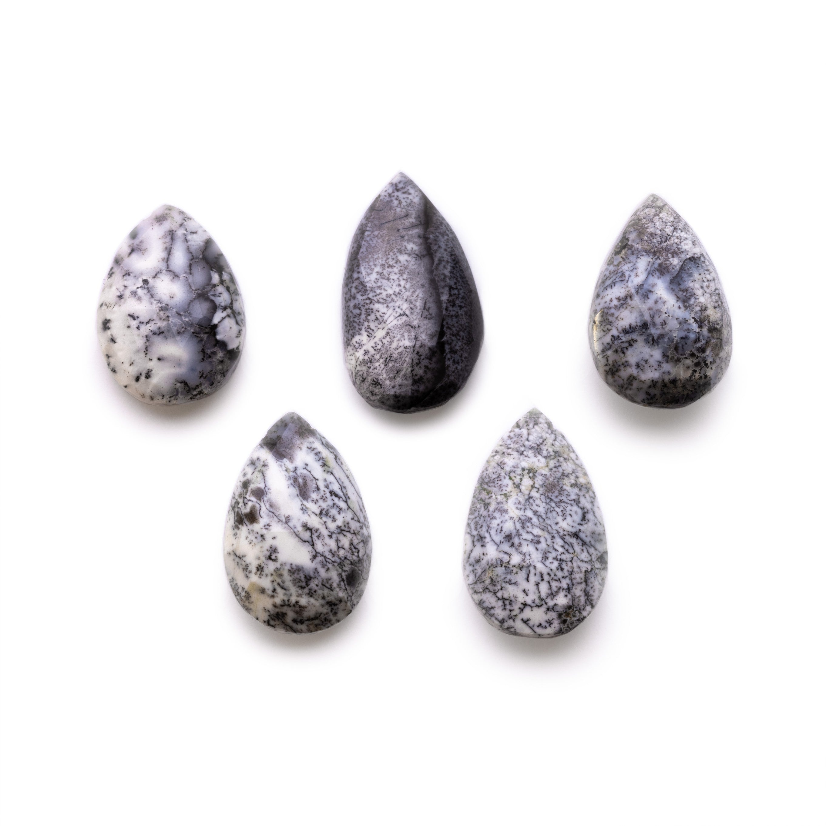 Dendrite Opal Faceted Teardrop Focal Beads From Approx 19x13mm