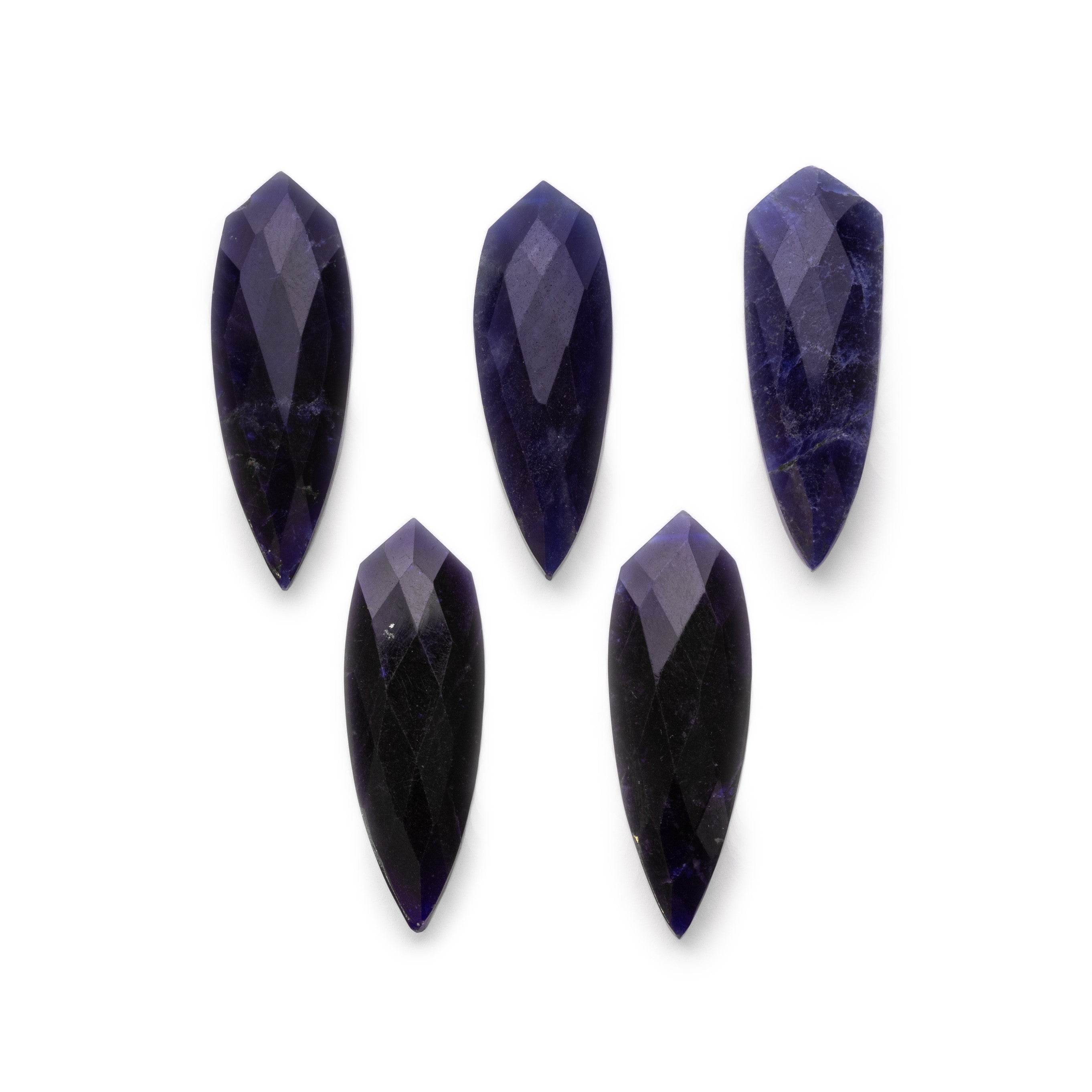 Sodalite Faceted Shield Shaped Focal Beads From Approx 27x10mm