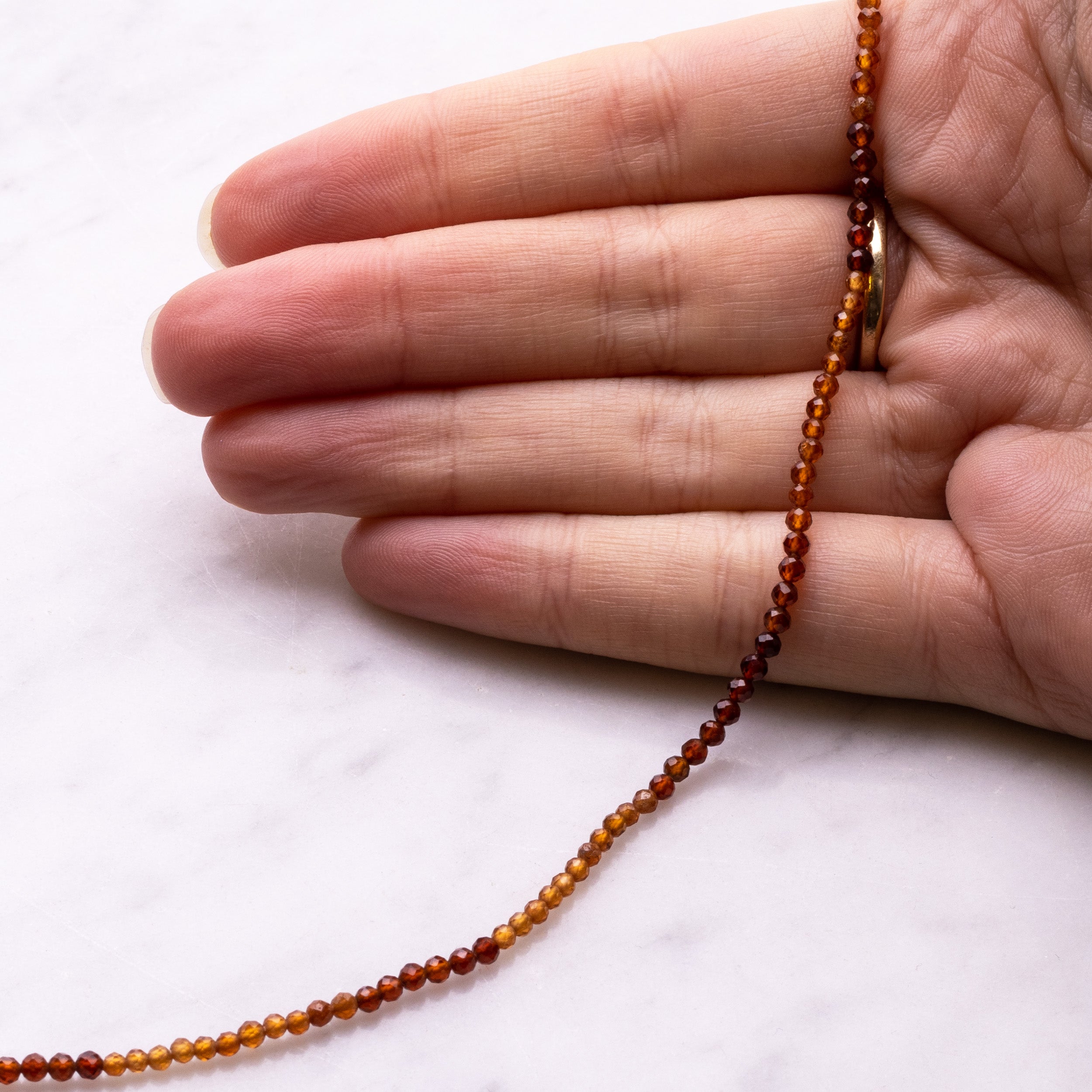 Hessonite Garnet Ombre Faceted Rondelle Beads Approx 2.5mm