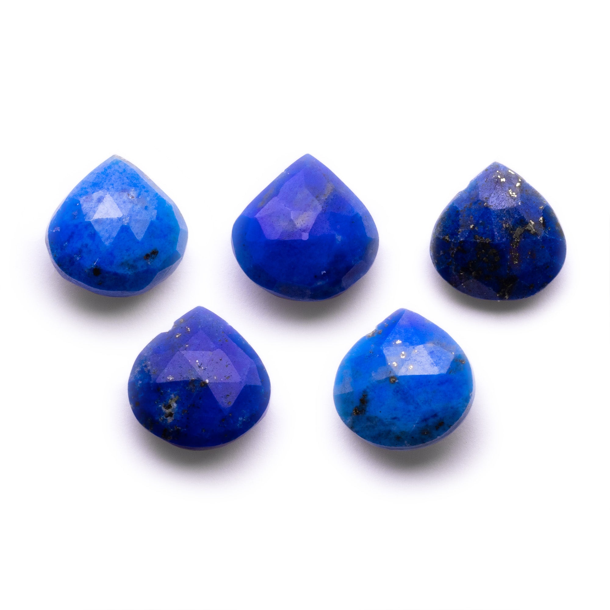 Lapis Lazuli Faceted Heart Briolette Beads Approx 8mm