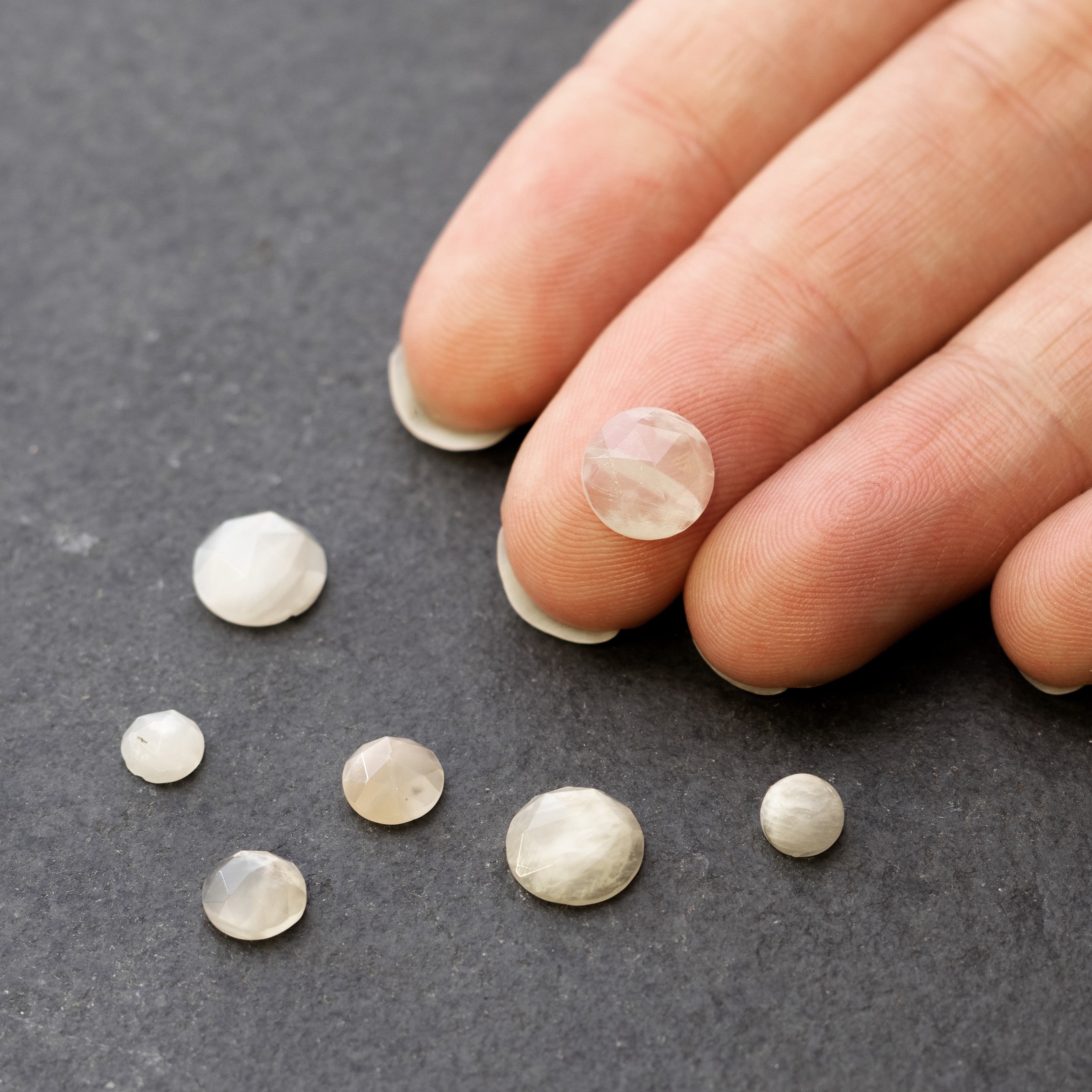 Moonstone Rose Cut Cabochons