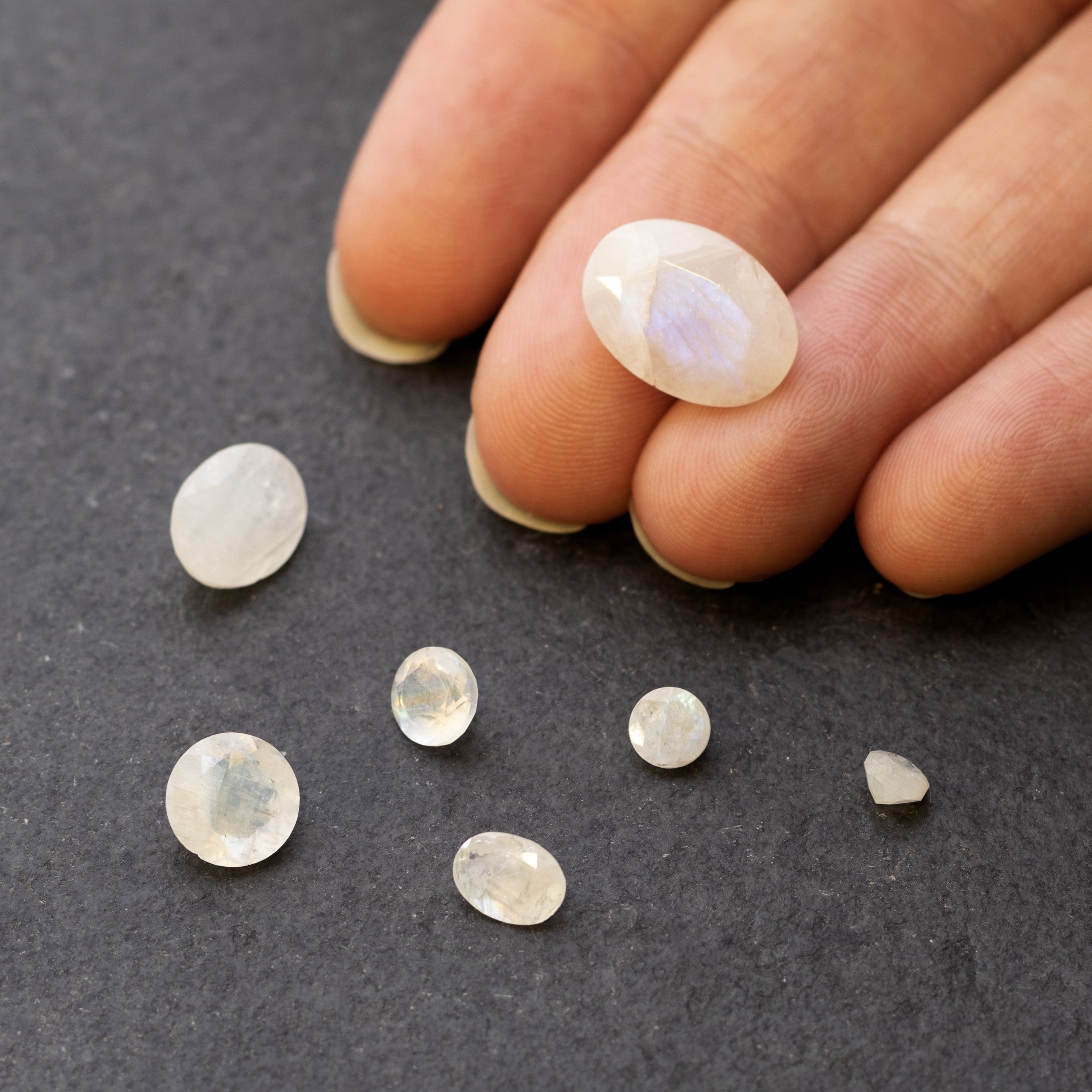 Rainbow Moonstone Faceted Stones
