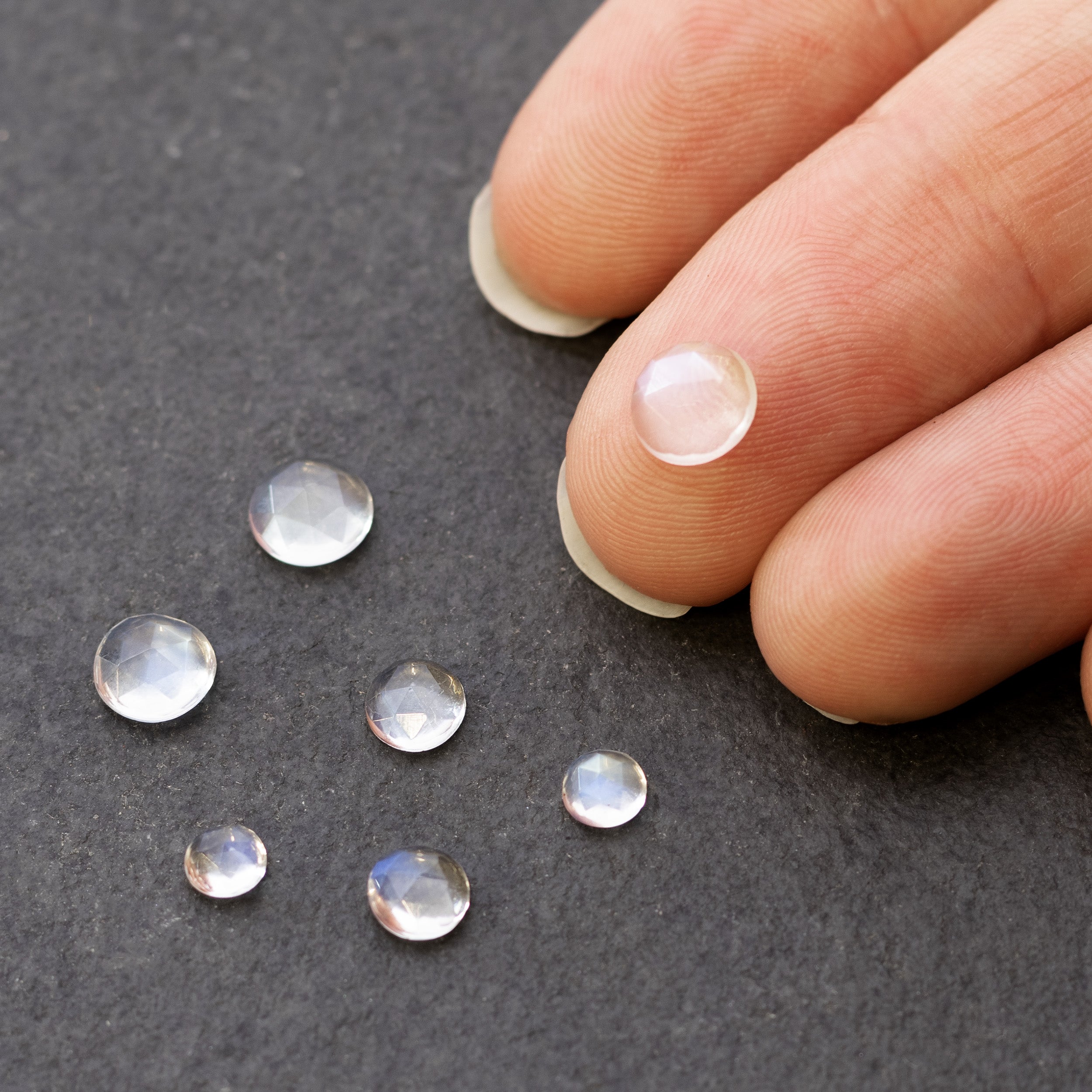 Blue Moonstone Rose Cut Cabochons