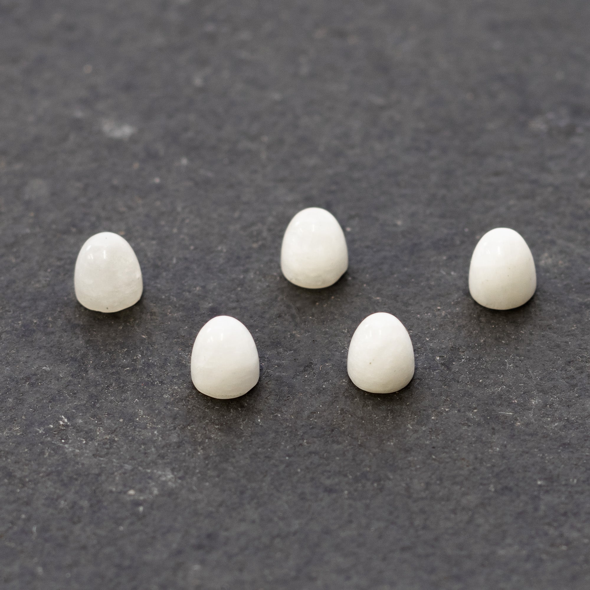 White Moonstone Bullet Shaped Cabochons Approx 5mm
