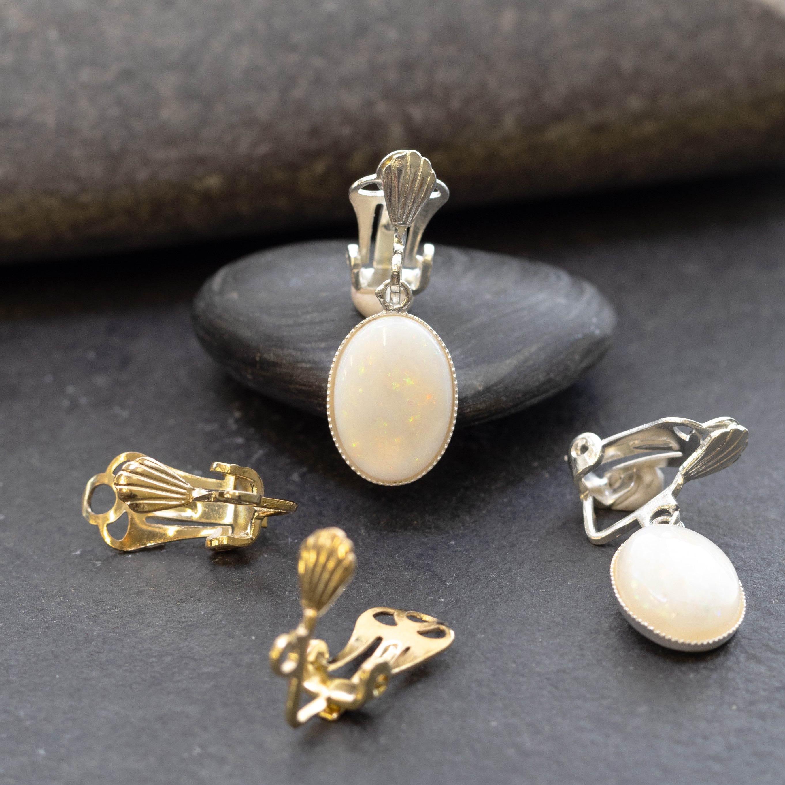 Plated Clip On Earrings With Loop Pair