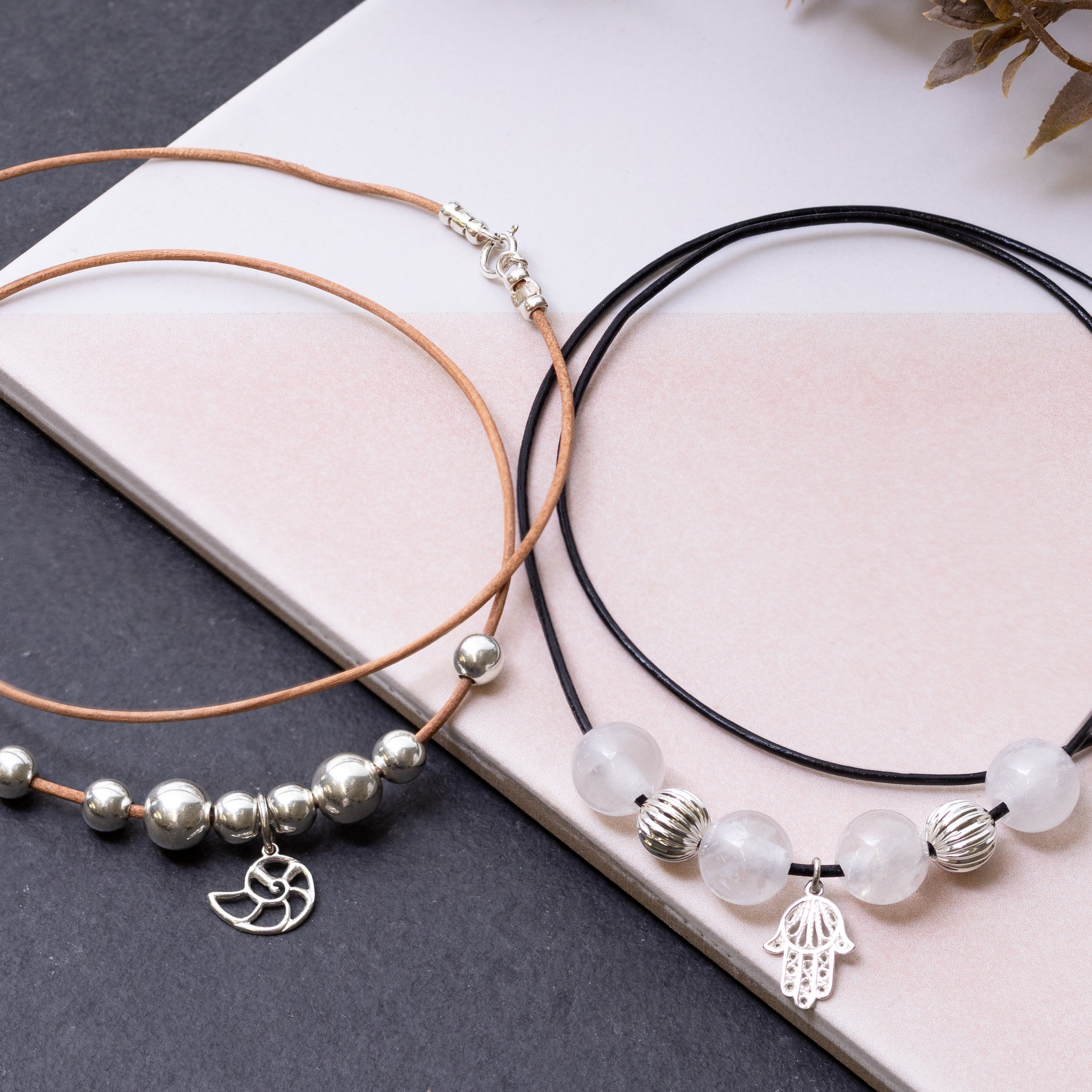 Leather Cord Necklet For Beading With Sterling Silver Findings