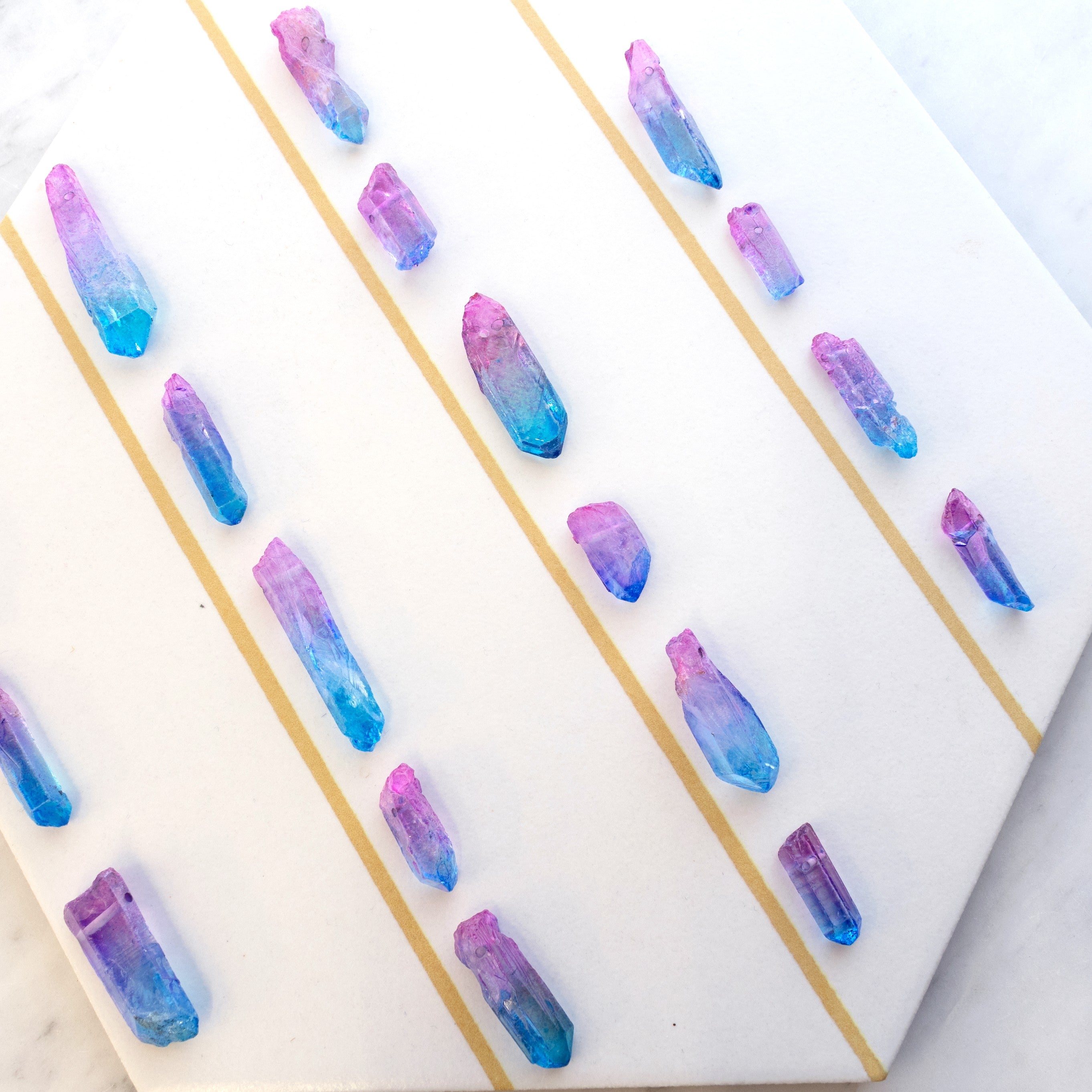 Mystic Mermaid Quartz Crystal Point Beads pk10