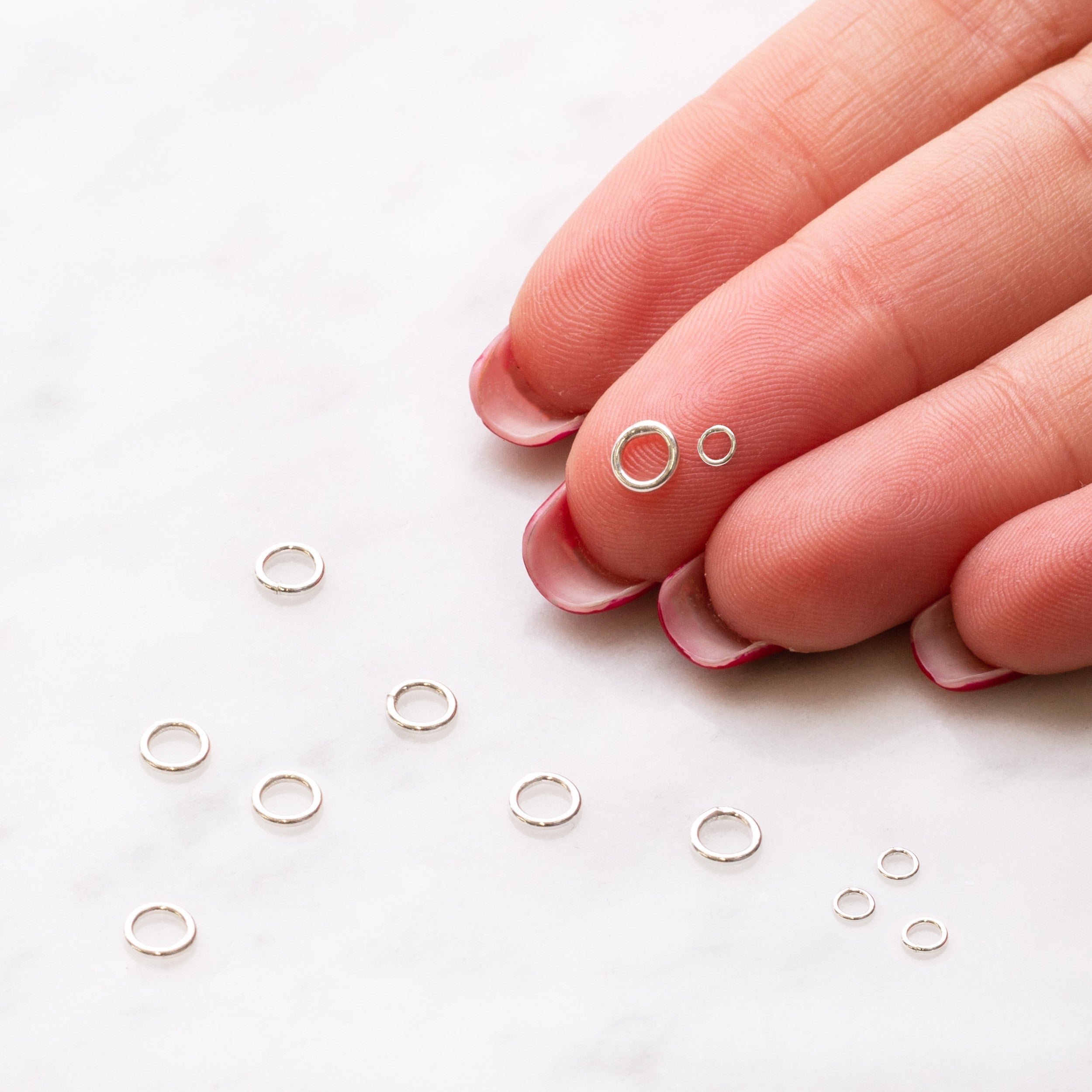 Silver Plated Closed Jump Rings pk10