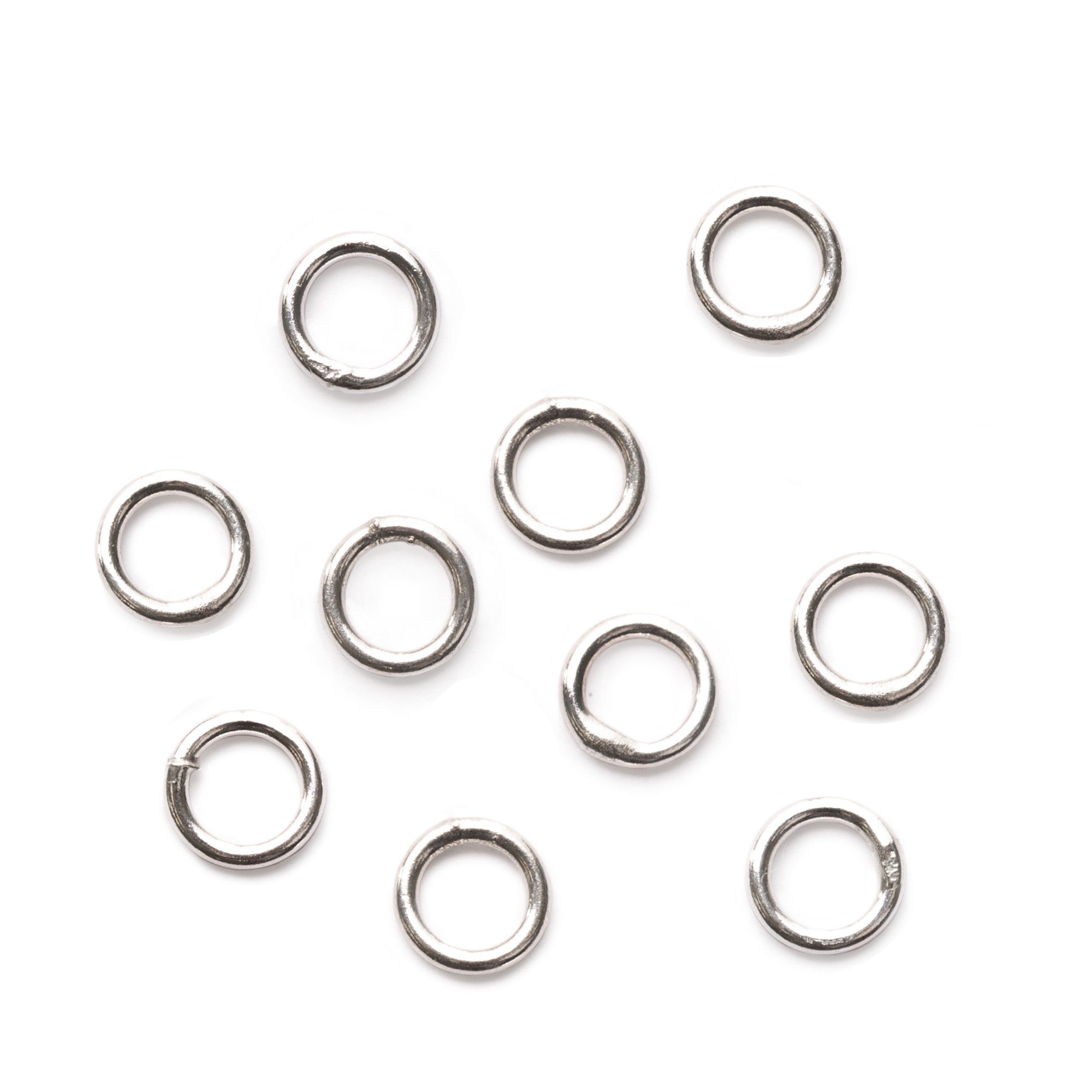 Silver Plated Closed Jump Rings pk10