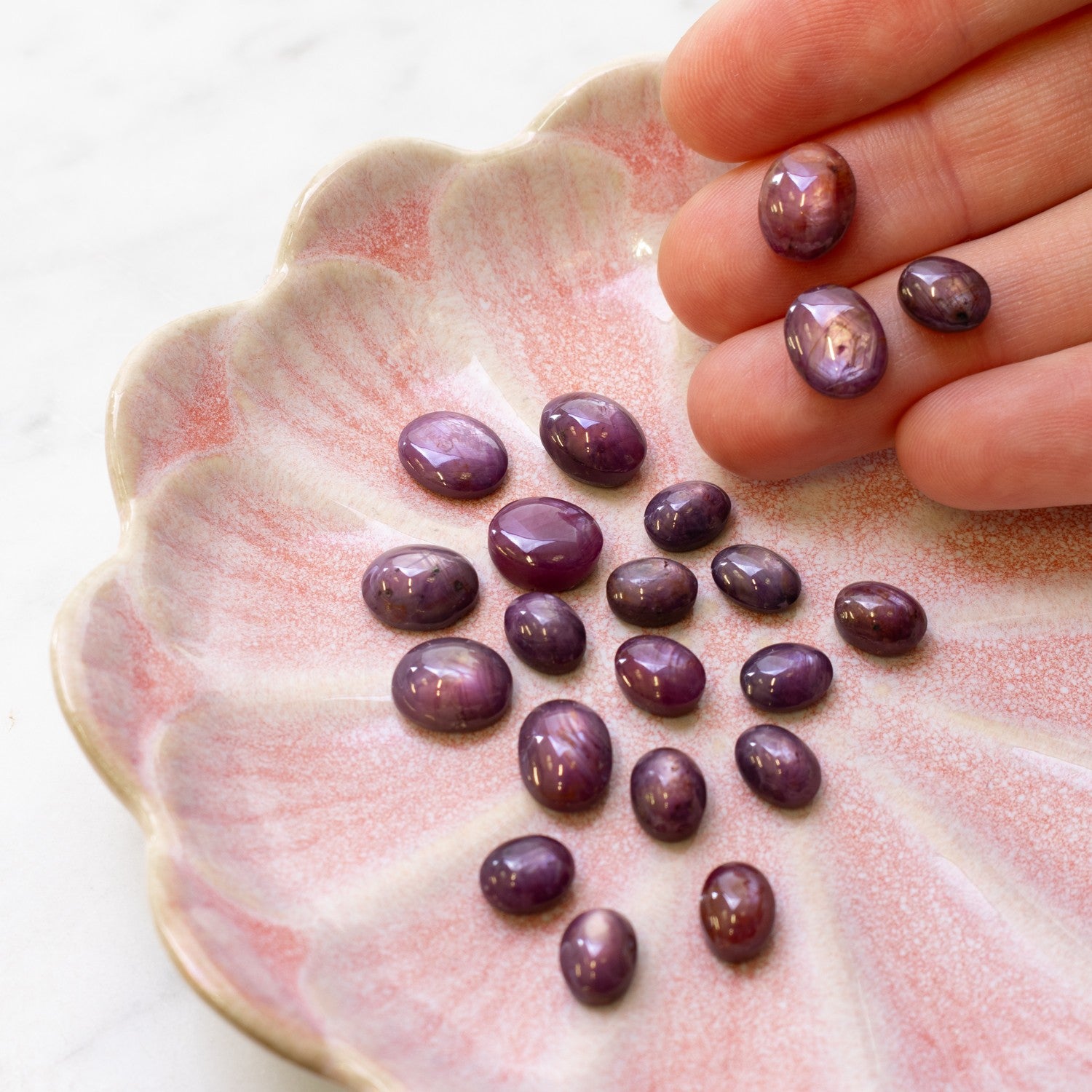 Ruby Star Cabochon Stones