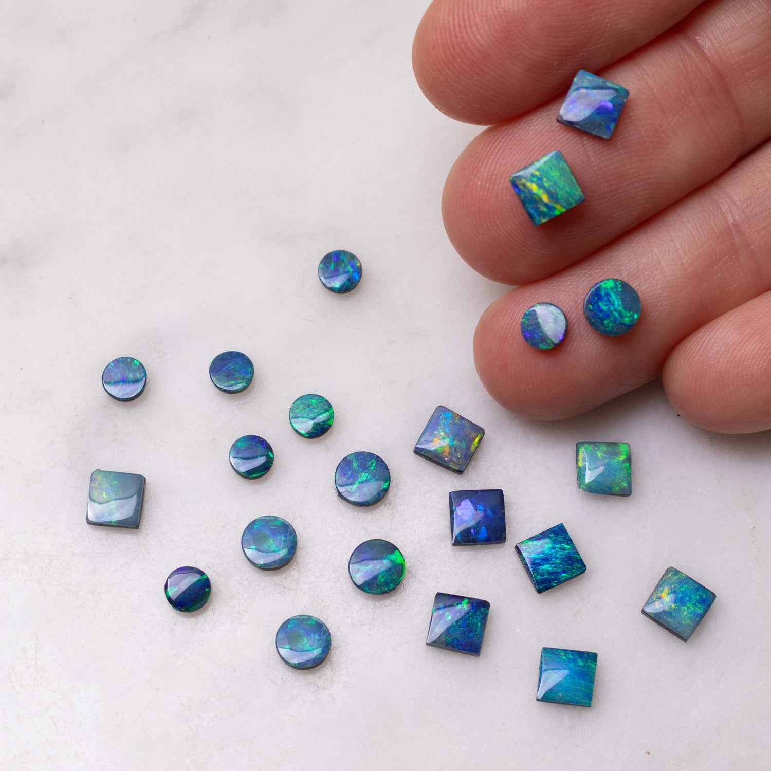 Australian Opal Doublets Blue/Green