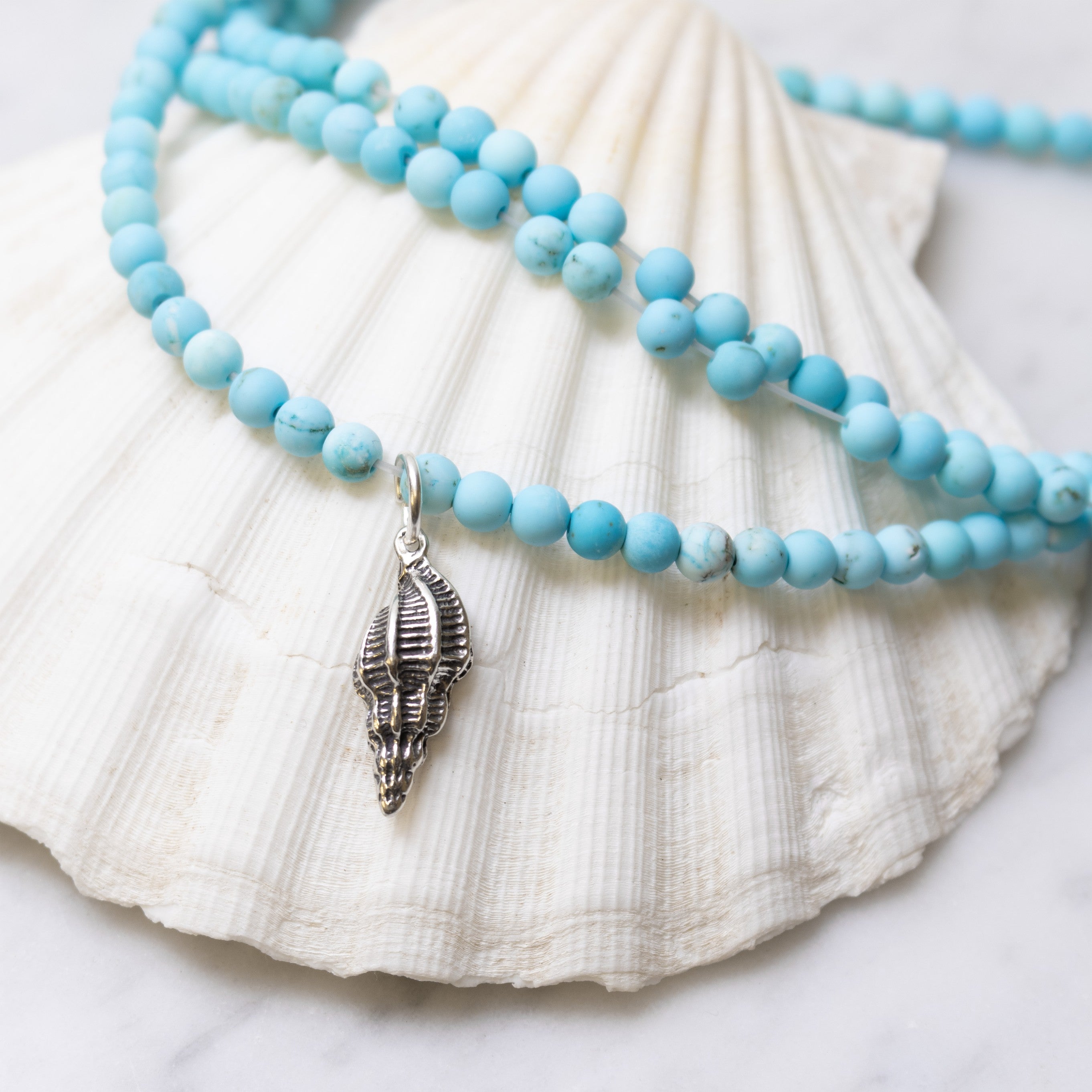 Matt Turquoise Magnesite Round Beads