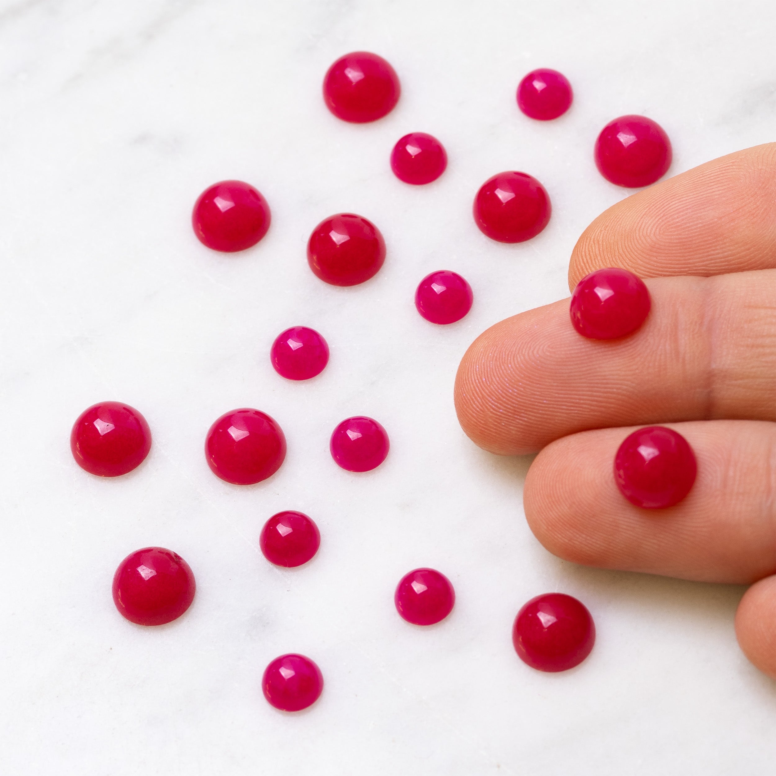Fuchsia Pink Jade Cabochons