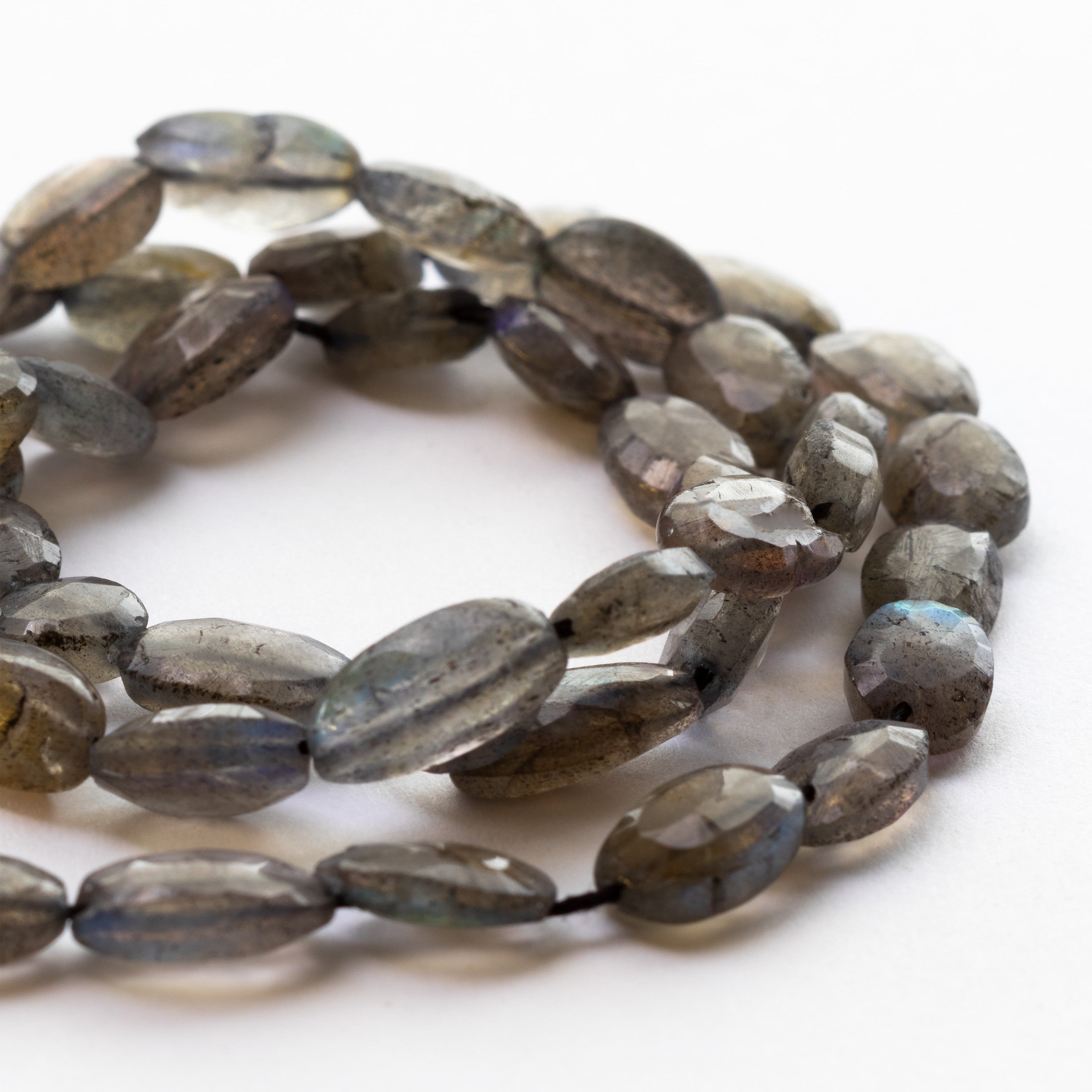 Labradorite Faceted Oval Beads Approx 8mm
