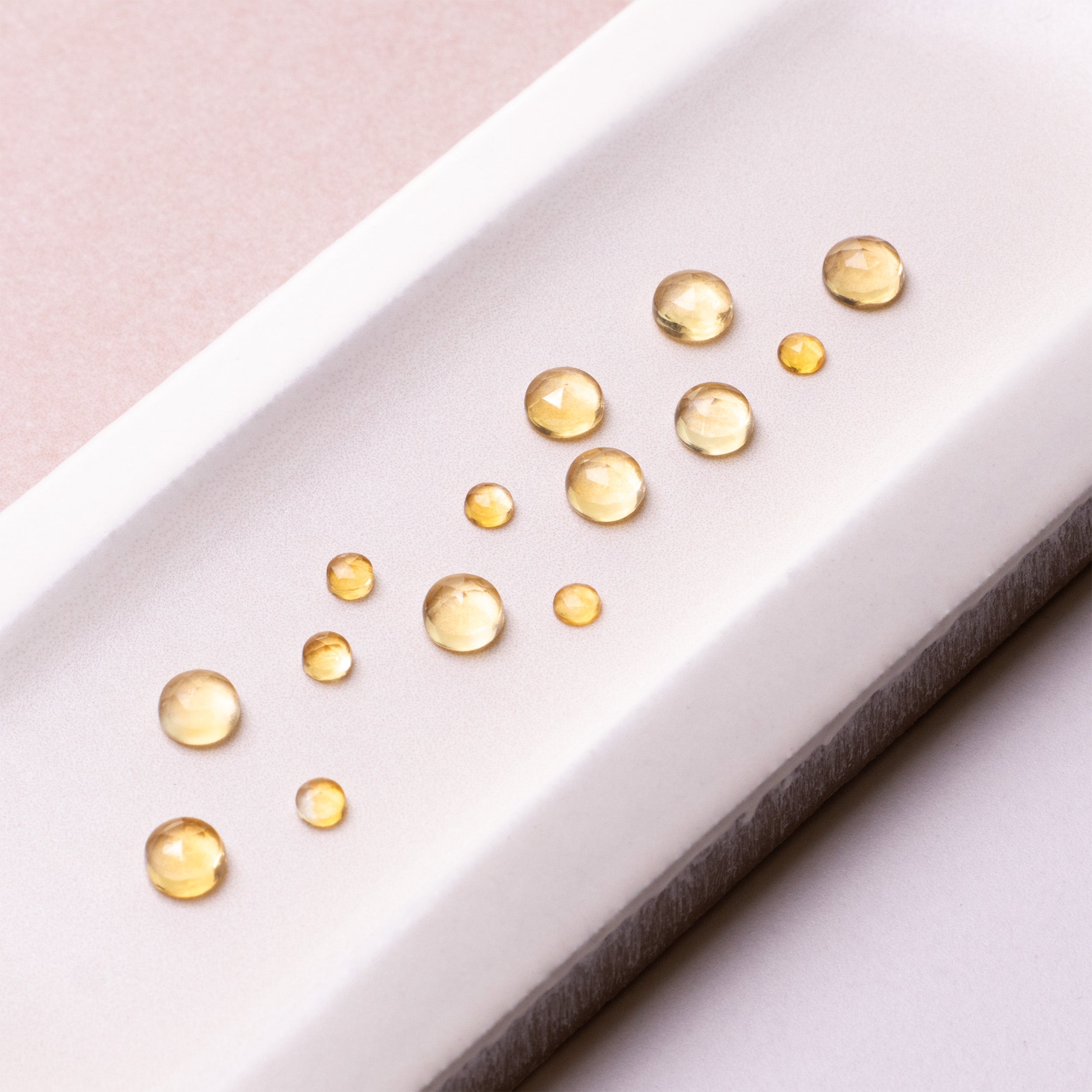 Citrine Rose Cut Cabochons