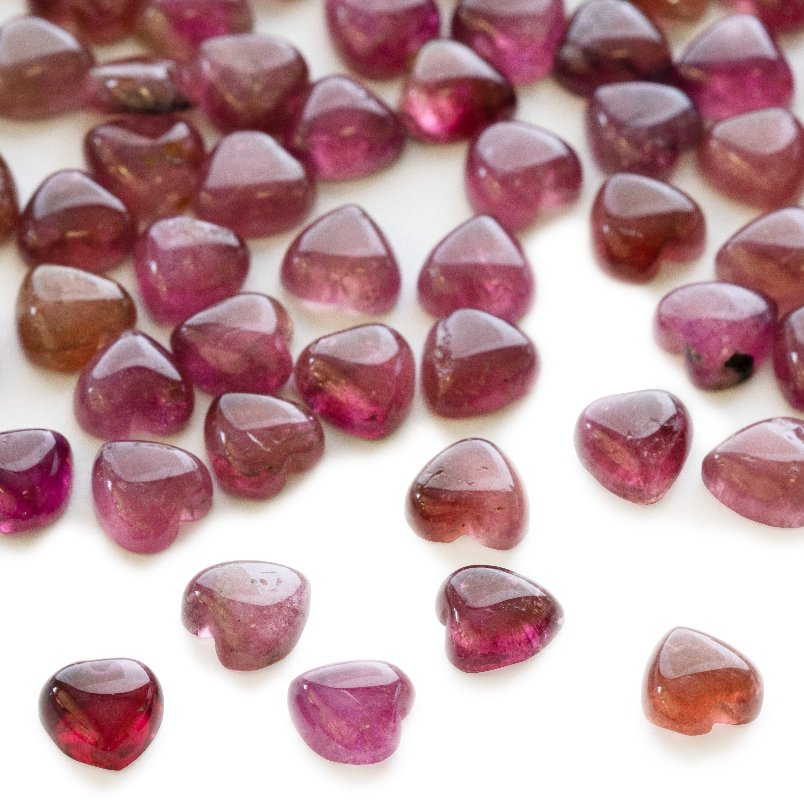 Pink Tourmaline Heart Cabochons Approx 5x5mm