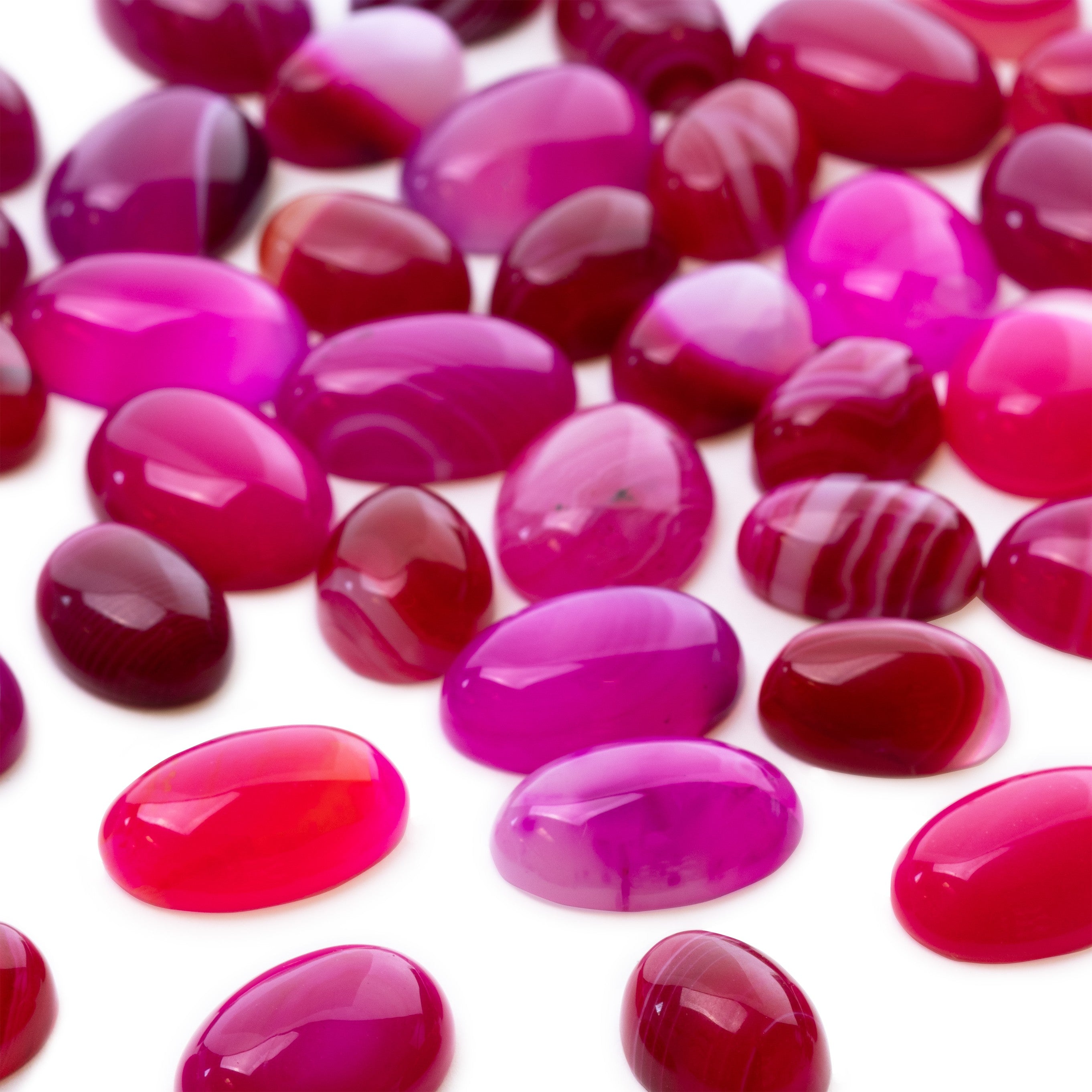 Pink Banded Agate Gemstone Cabochons