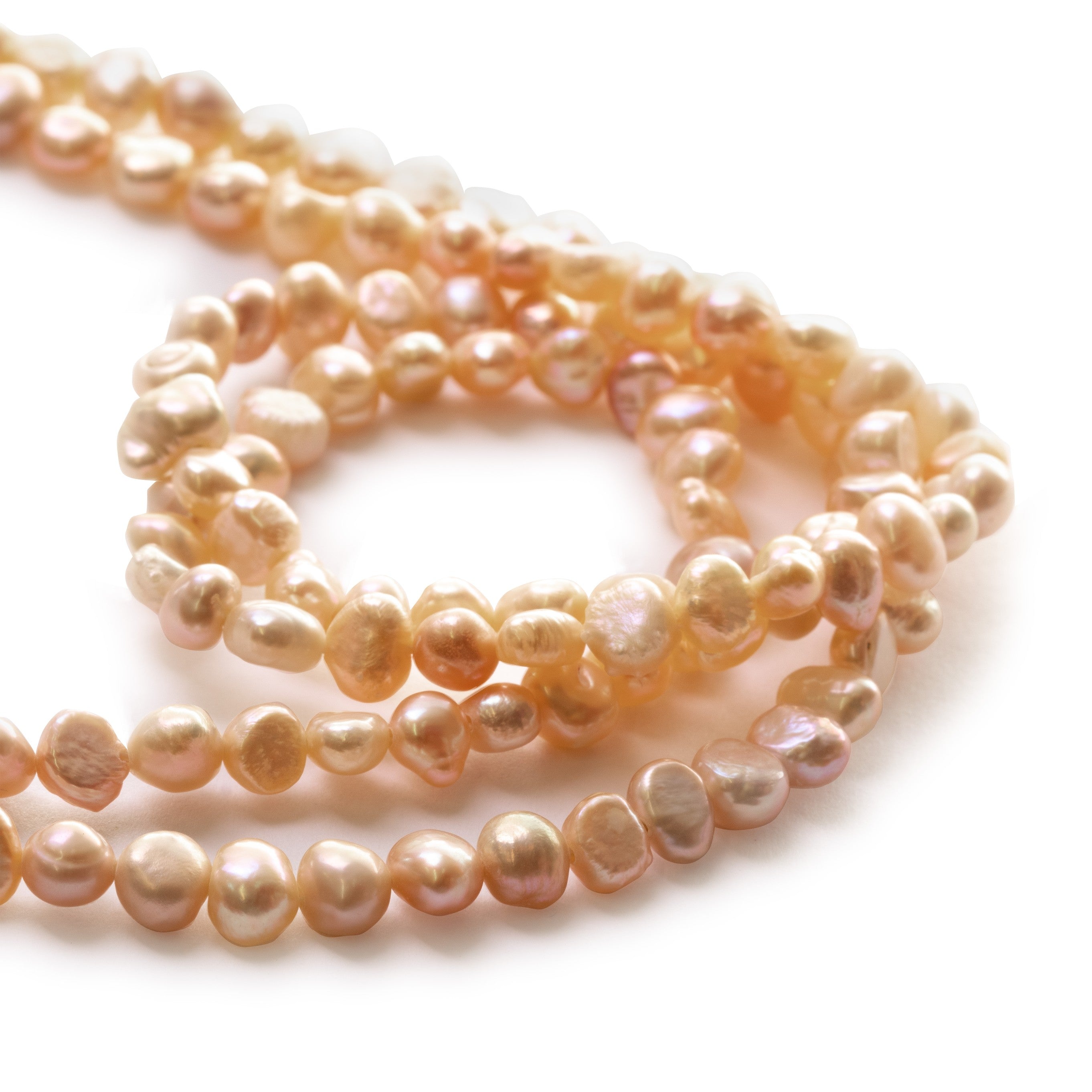Cultured Freshwater Rustic Peach Pearls Approx 5.5mm